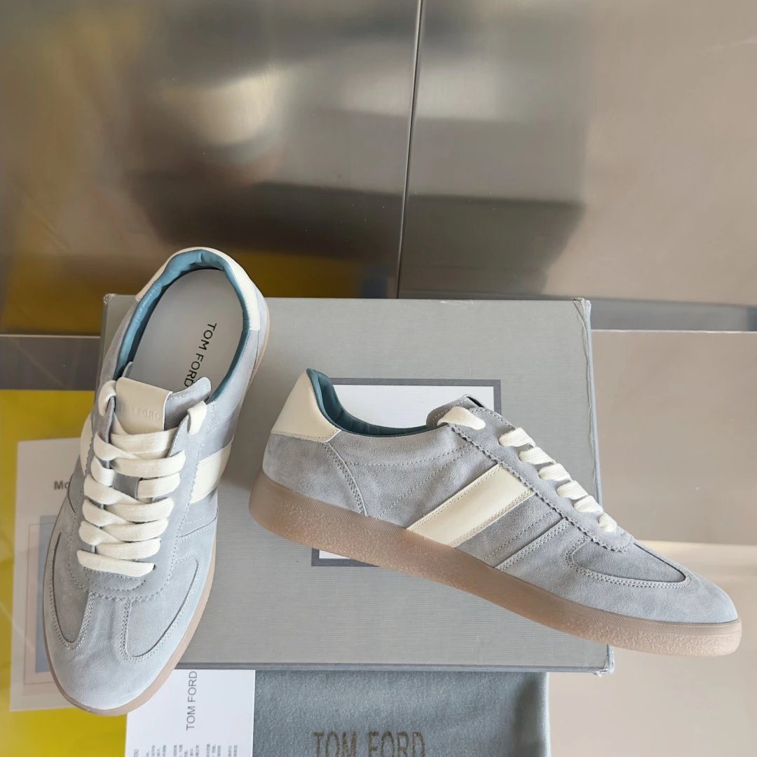 Suede Retro Trainer Sneakers Ice Blue - Gallery Image 4 - Detailed View