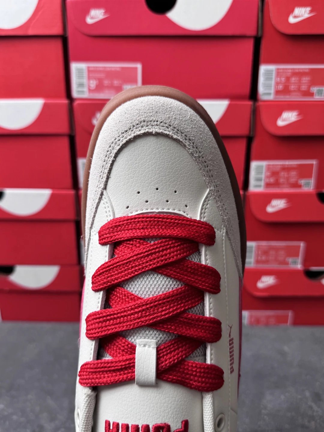 Puma Bread Sneakers White Red - Gallery Image 7 - Detailed View