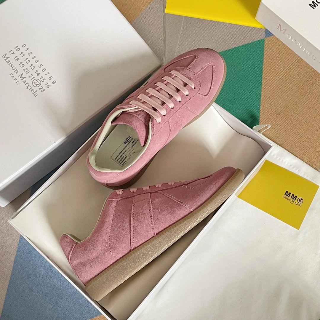 Maison Margiela MM6 German Trainers Pink - Gallery Image 5 - Detailed View