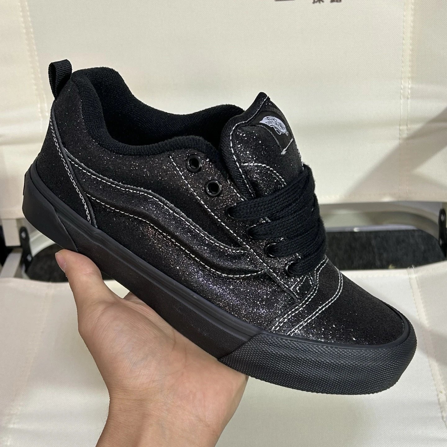 Knu Skool Low Top Skate Shoes Galaxy Black - Gallery Image 7 - Detailed View