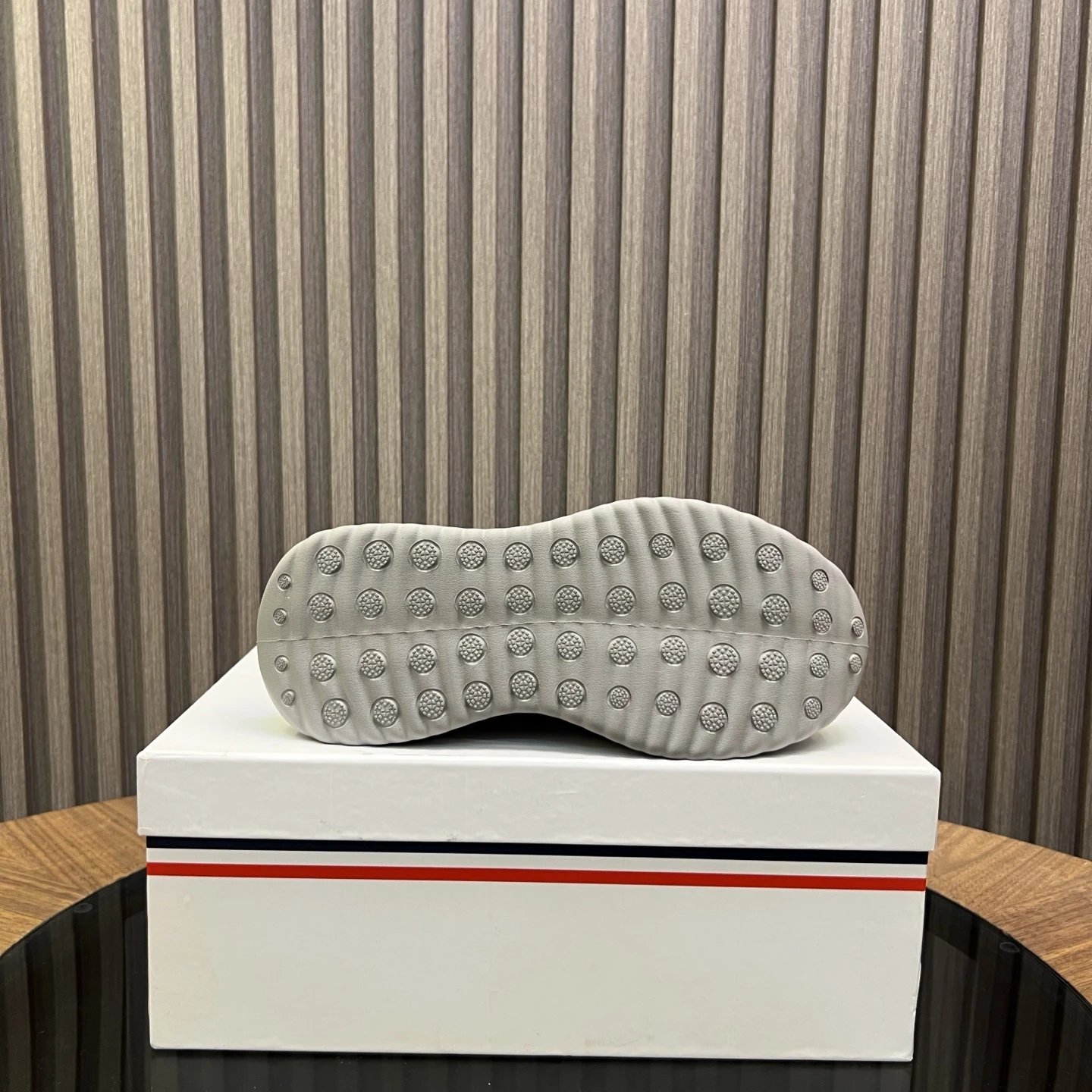 Moncler Ultra-light Knit Sneakers Grey - Gallery Image 7 - Detailed View