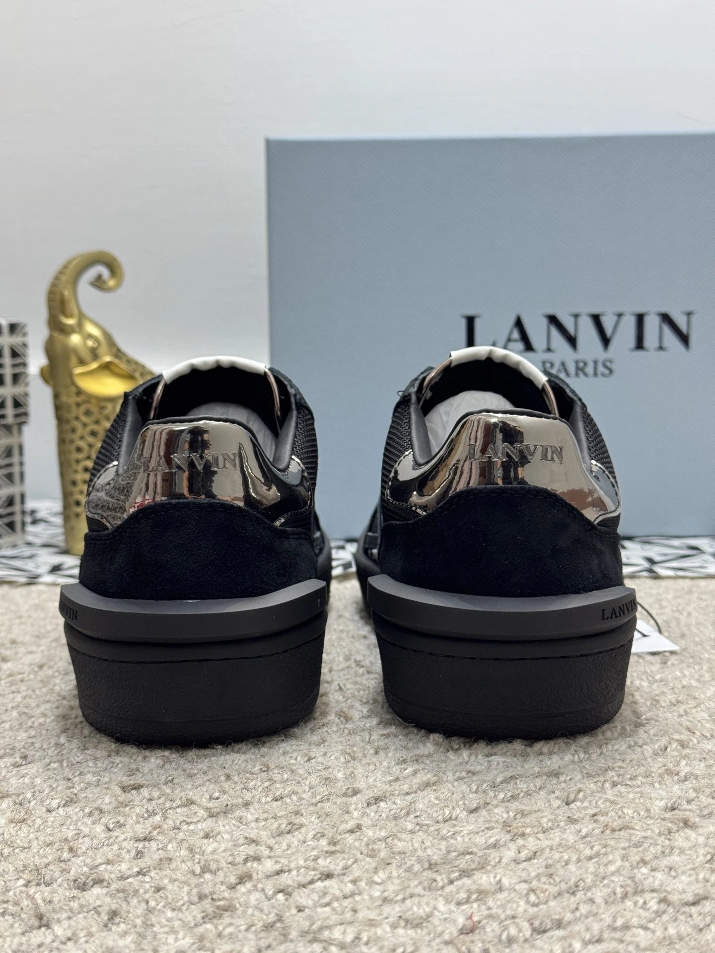Lanvin Bumper Sneakers Black Silver - Gallery Image 5 - Detailed View