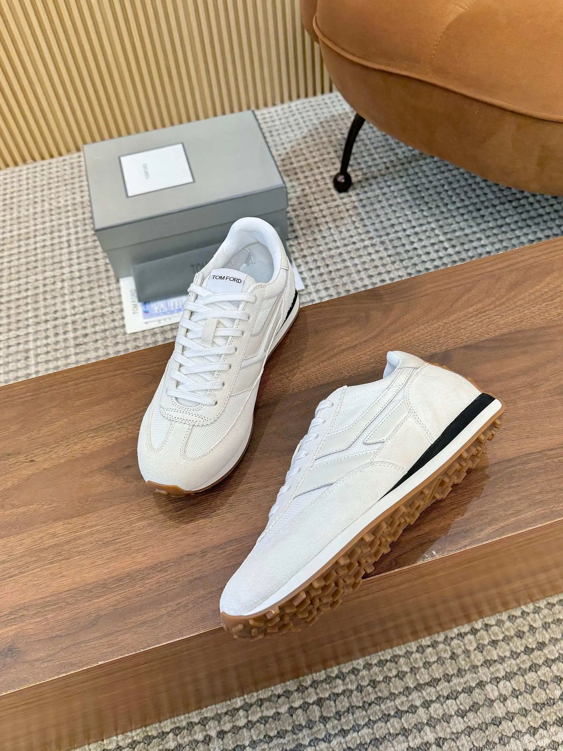 Vintage Suede Mesh Sneakers Ivory - Gallery Image 6 - Detailed View