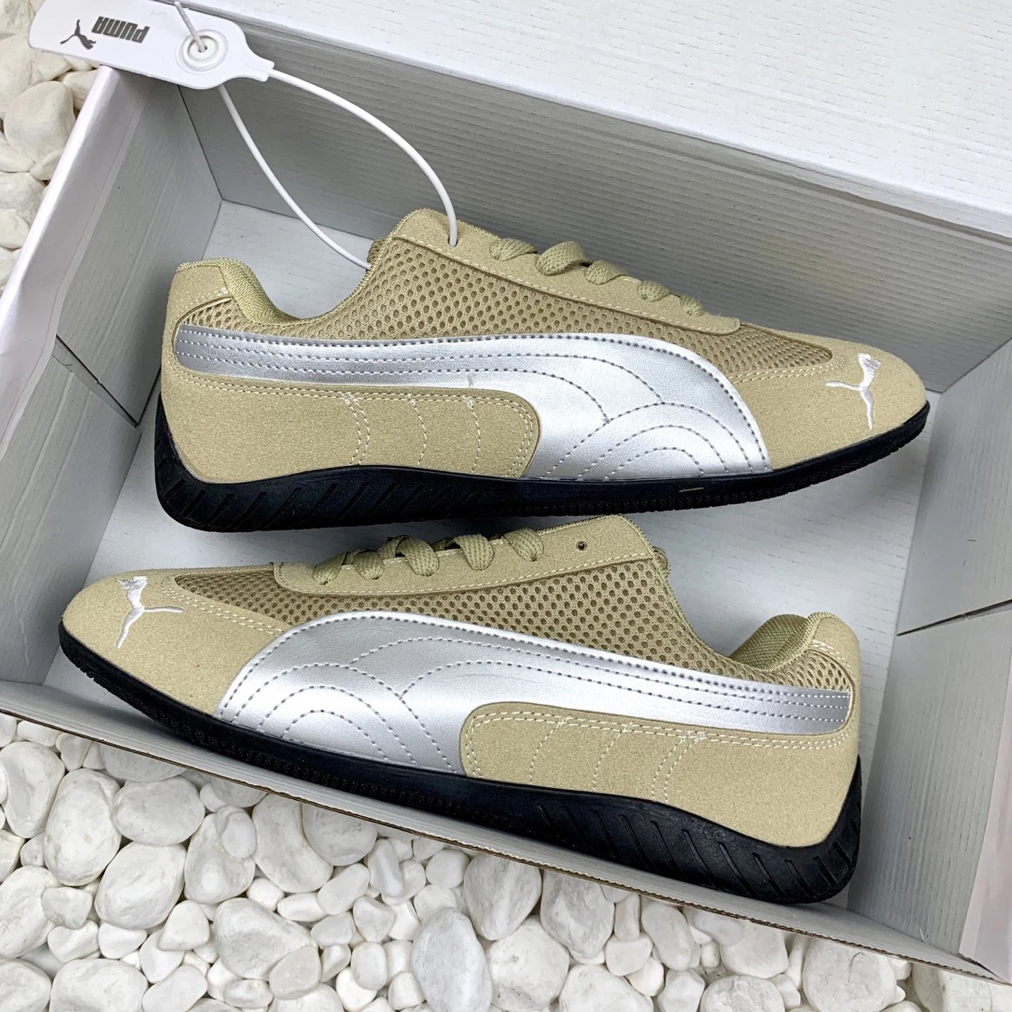 Puma Mesh Sneakers Khaki - Gallery Image 2 - Detailed View