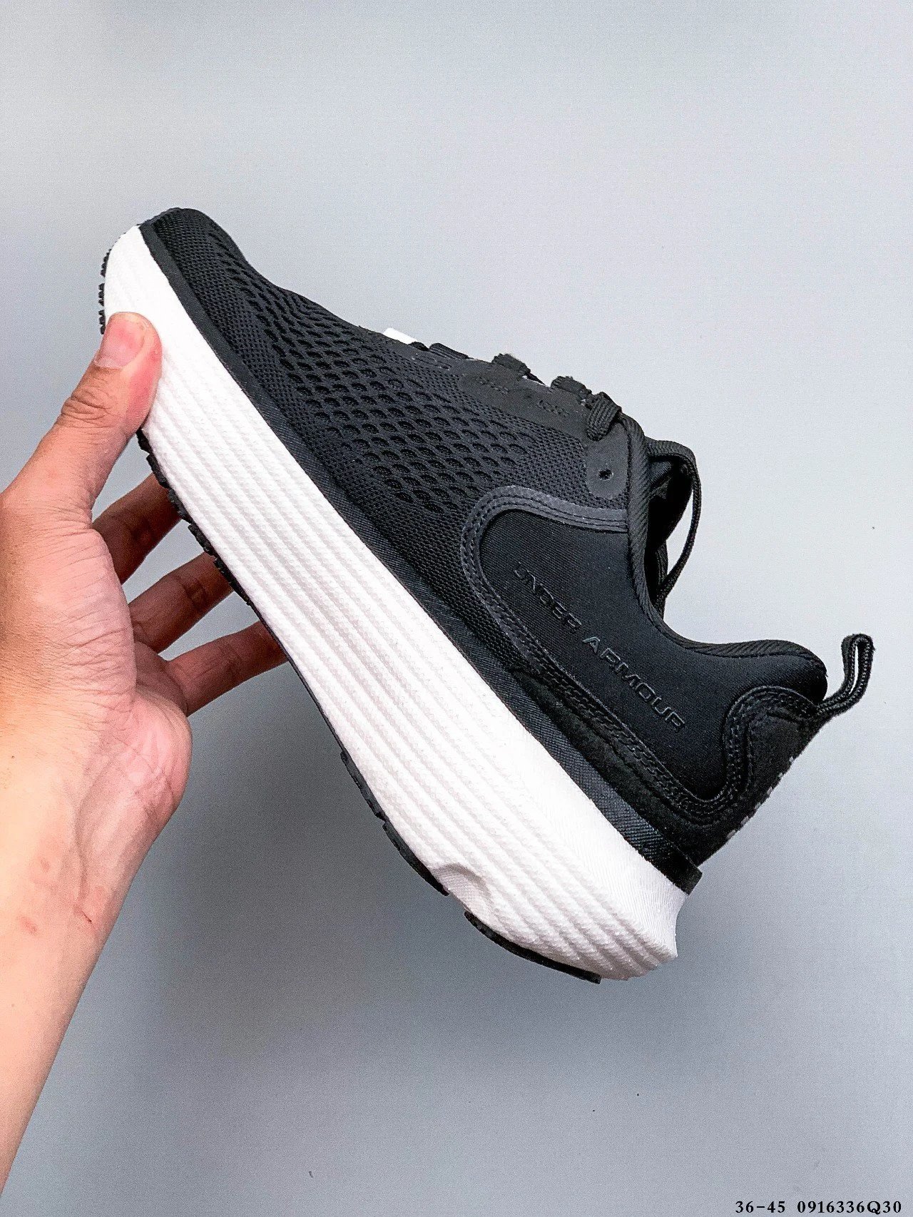 Infinite Elite Mesh Running Shoes Ebony Black - Gallery Image 3 - Detailed View