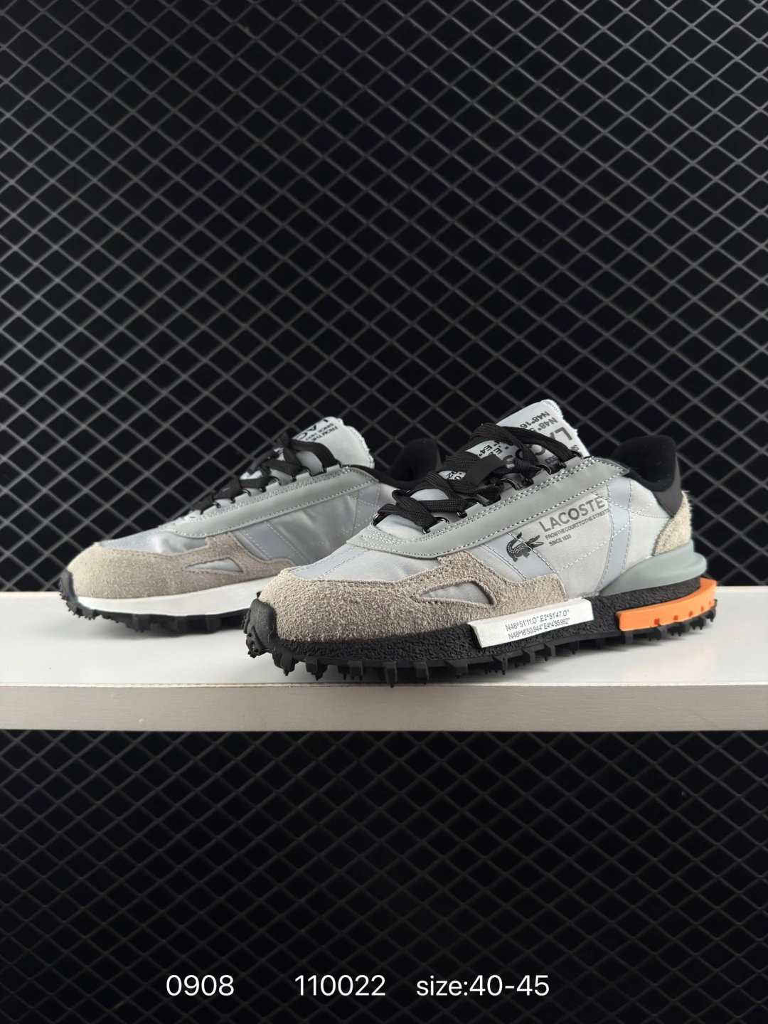 Lacoste Elite Active Leather Sneakers Grey - Gallery Image 6 - Detailed View