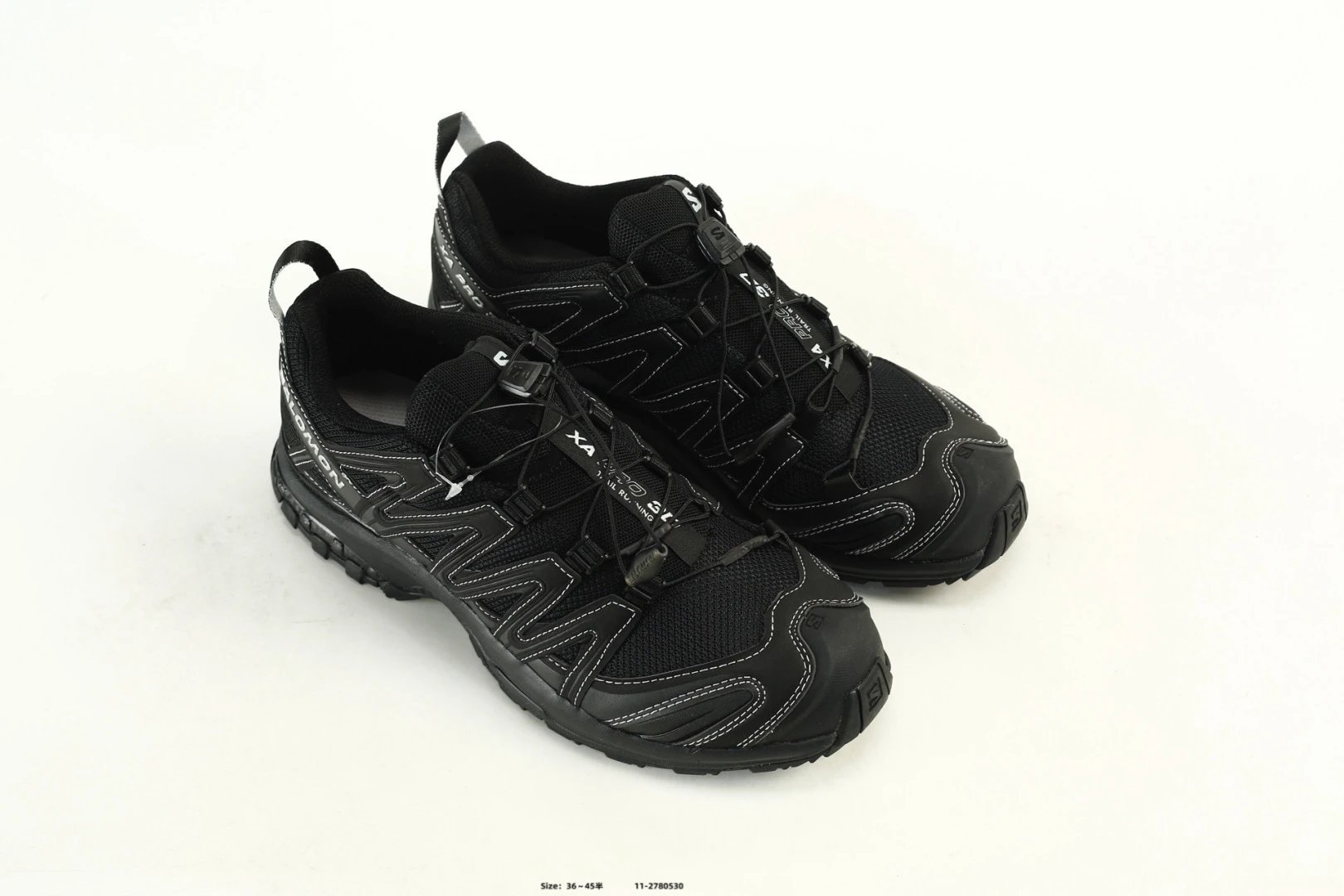 Salomon XA Pro 3D Black Trail Shoes White Logo - Gallery Image 8 - Detailed View