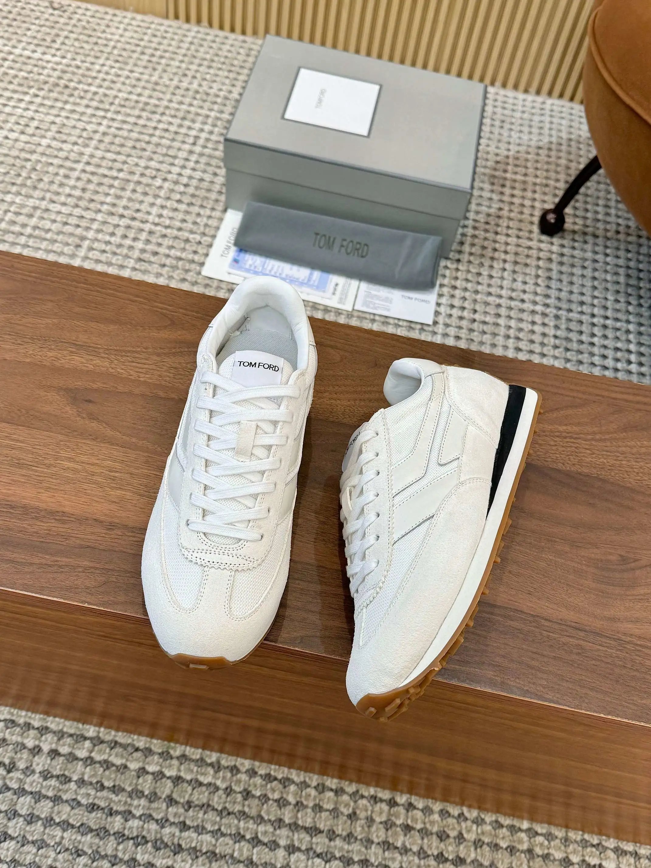 Vintage Suede Mesh Sneakers Ivory - Gallery Image 9 - Detailed View