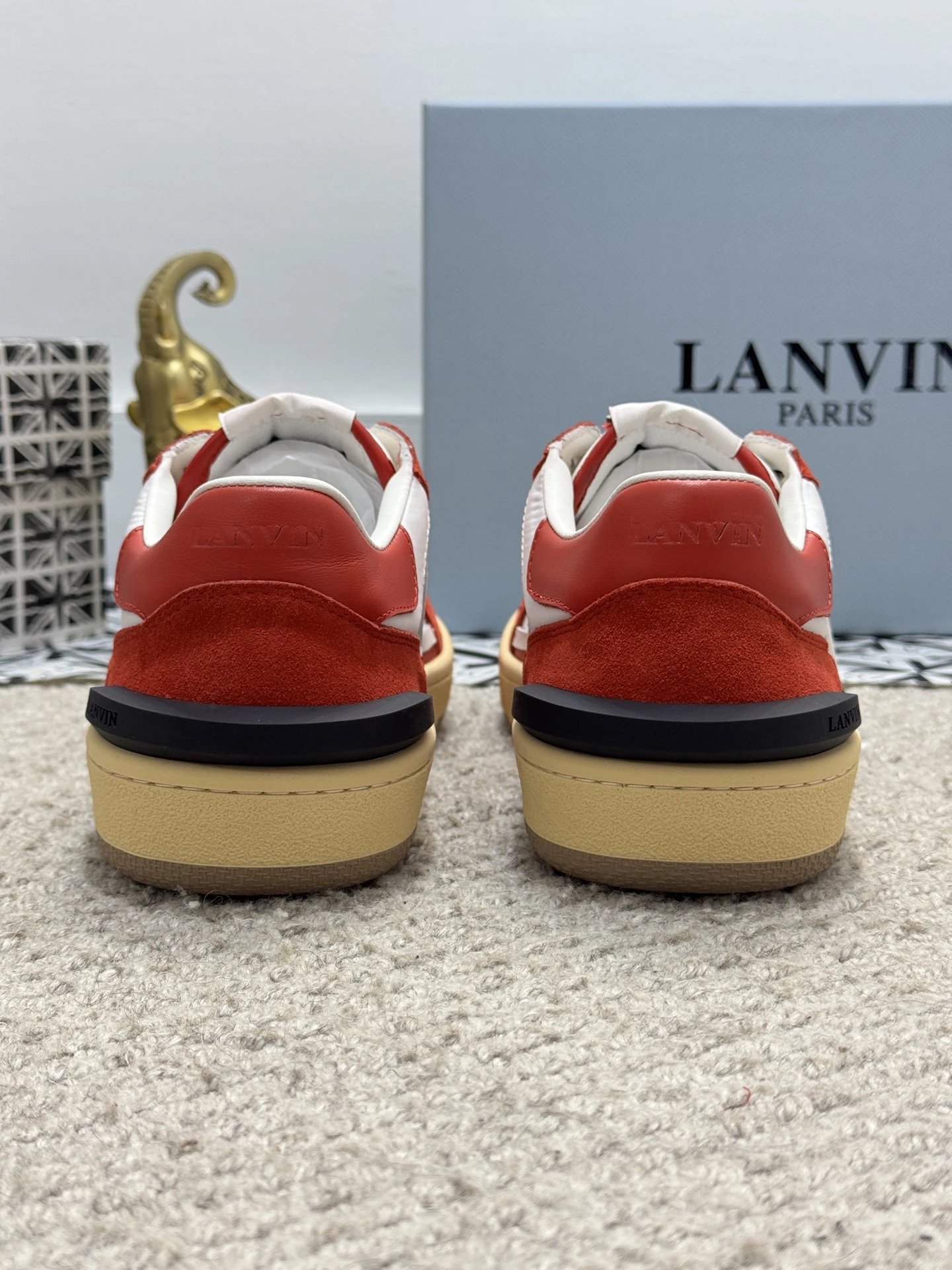 Lanvin Bumpr Sneakers Red White - Gallery Image 5 - Detailed View
