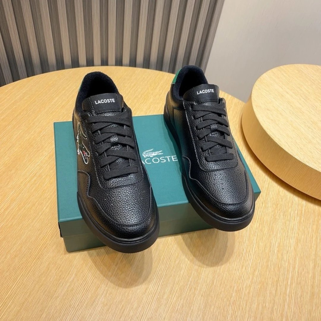 Lacoste Leather Sneakers Black - Gallery Image 2 - Detailed View