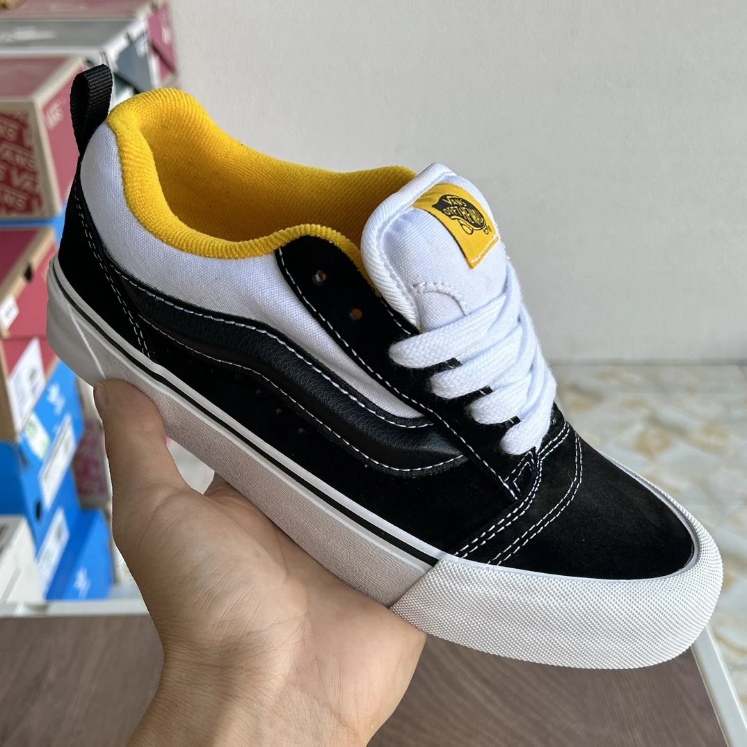 Knu Skool Low Top Skate Shoes Amber Yellow - Gallery Image 7 - Detailed View