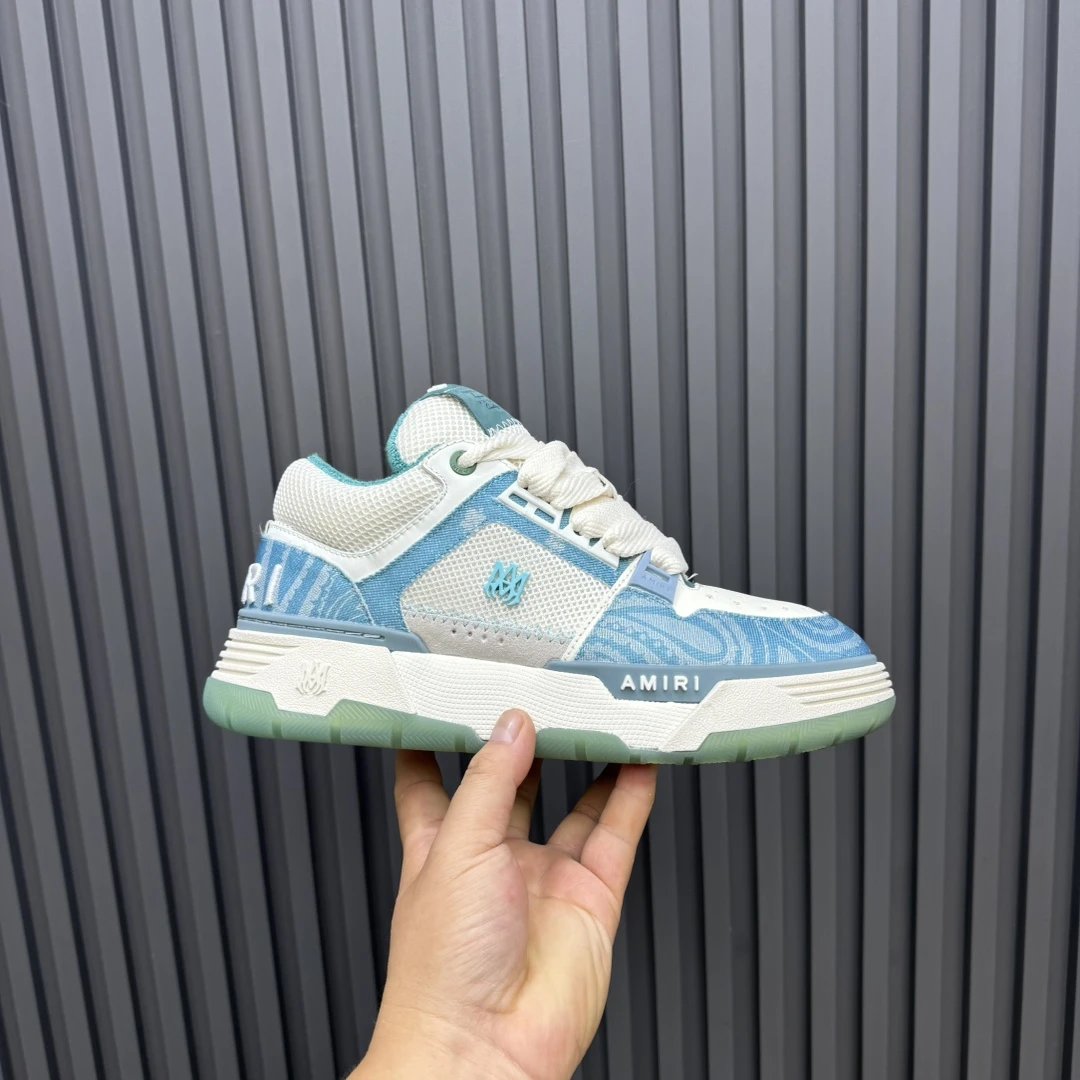 Unisex Low Top Leather Mesh Skate Shoes Seafoam Green - Gallery Image 2 - Detailed View