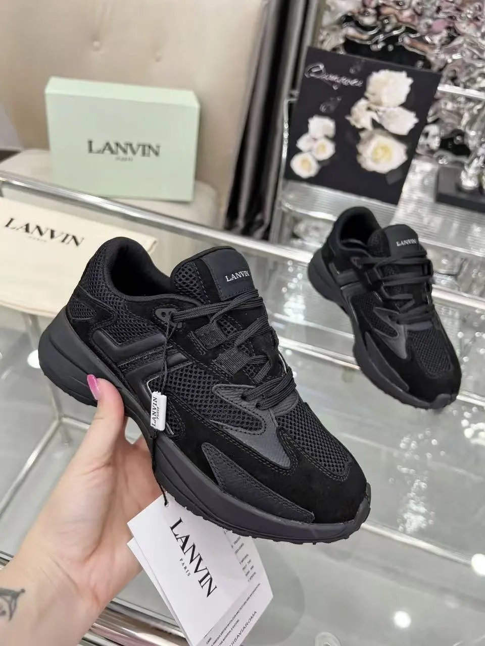 Lanvin Clay Sneakers Black - Gallery Image 6 - Detailed View