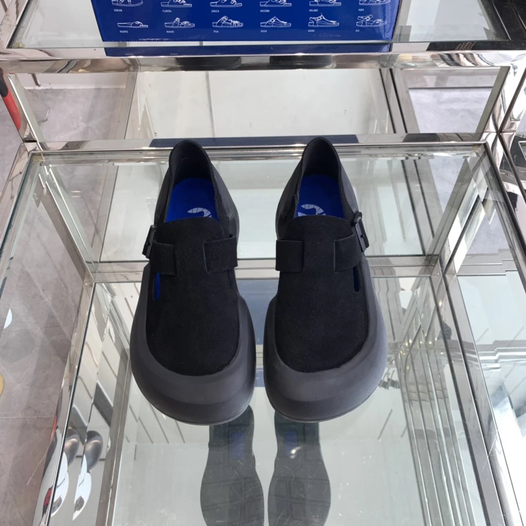 Suede Slip-On Loafers Ergonomic Design Charcoal Black - Gallery Image 2 - Detailed View