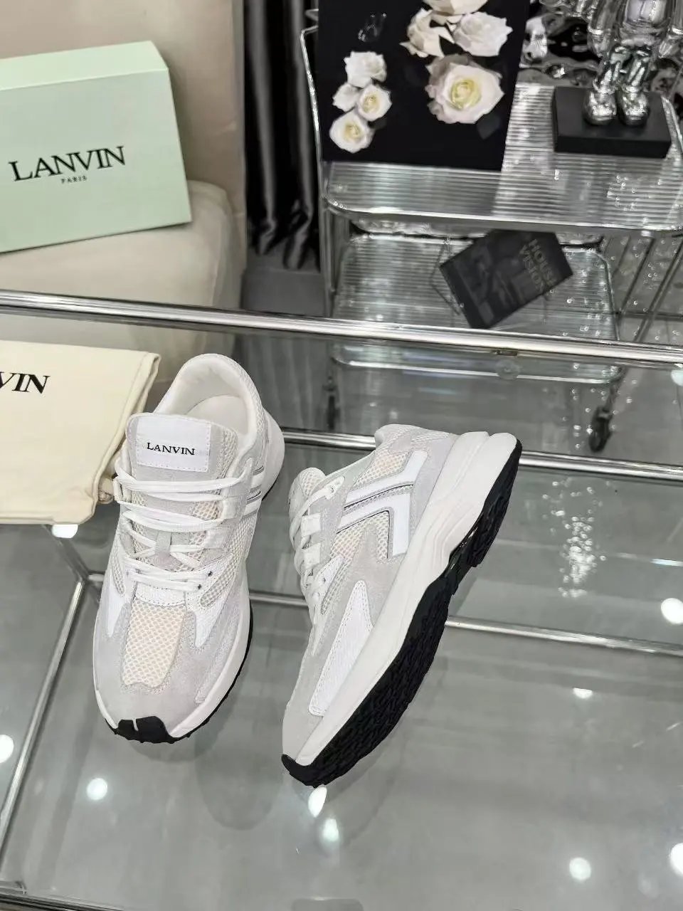 Lanvin Clay Sneakers White - Gallery Image 3 - Detailed View