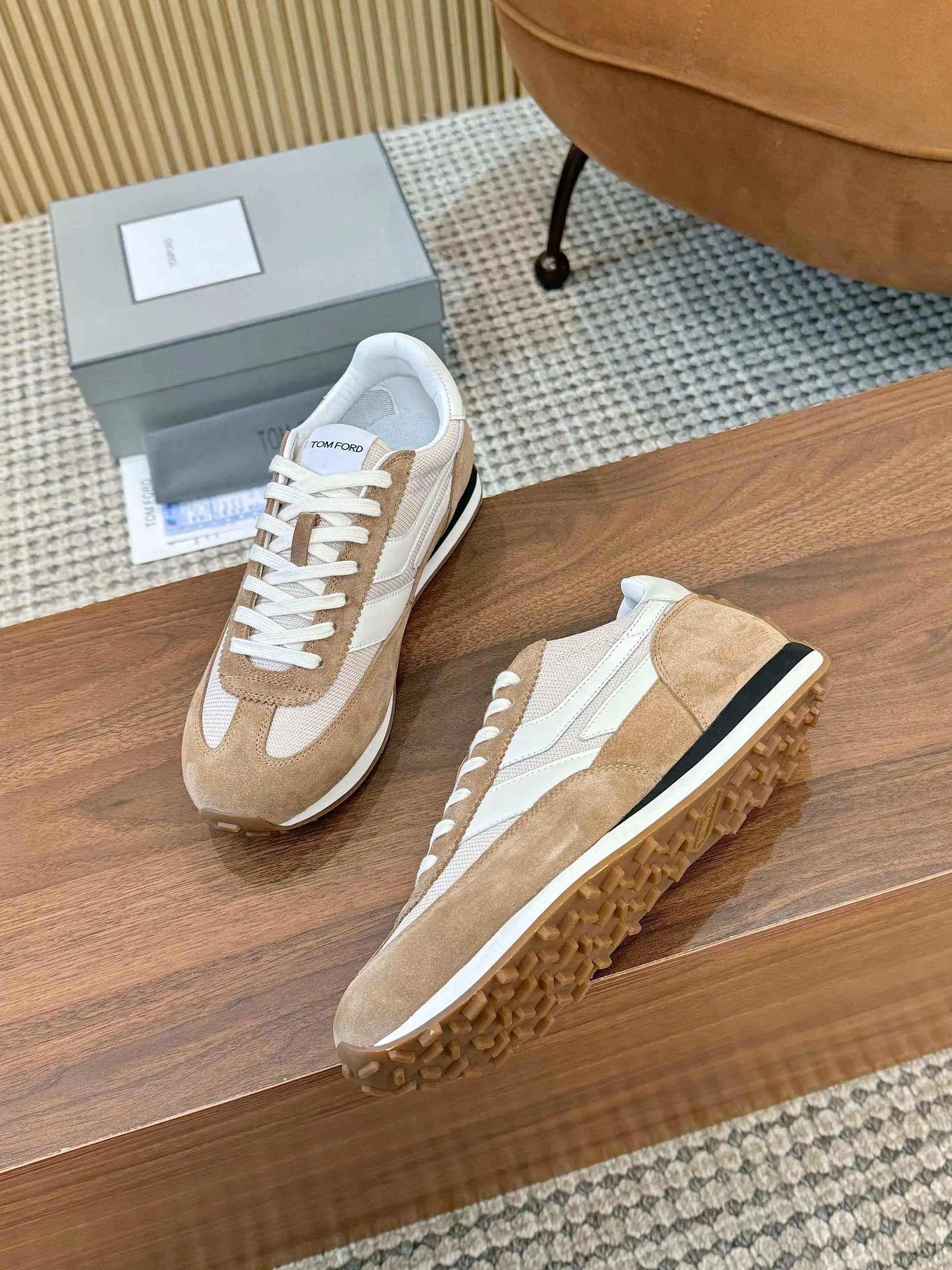 Vintage Suede Mesh Low Top Sneakers Sandstone - Gallery Image 7 - Detailed View