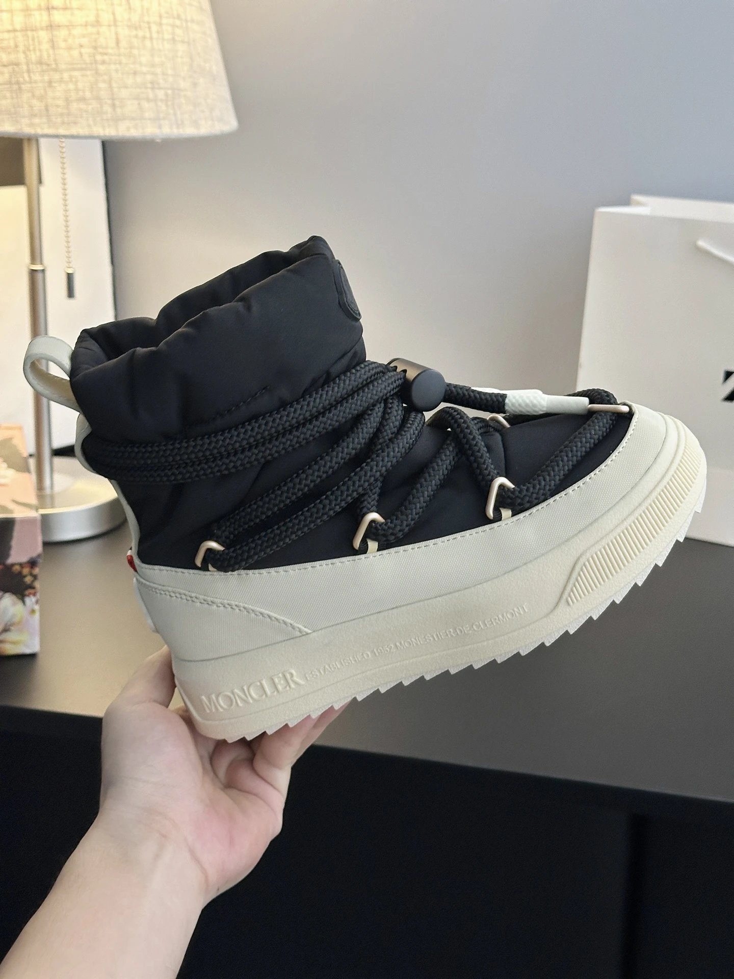 Moncler Mid Boots Black & White - High Quality Product Image - Cnfans
