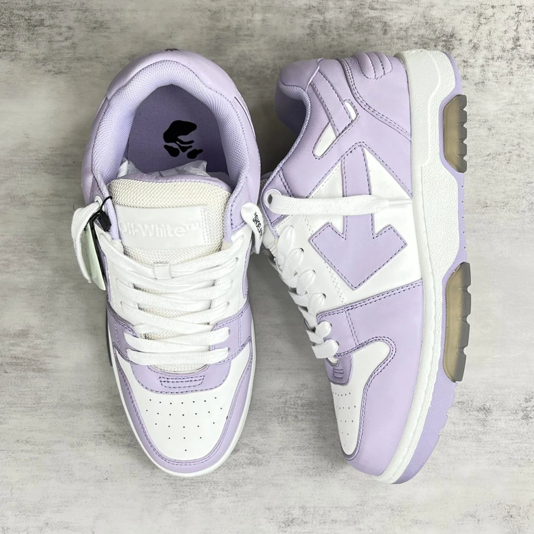 Low Top Leather Sneakers Retro Style Breathable Lilac - Gallery Image 3 - Detailed View