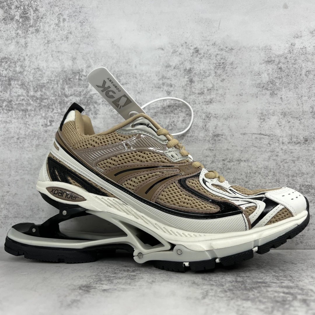 Retro Mesh X-Pander Dad Sneakers Spring Heel Beige - Gallery Image 6 - Detailed View