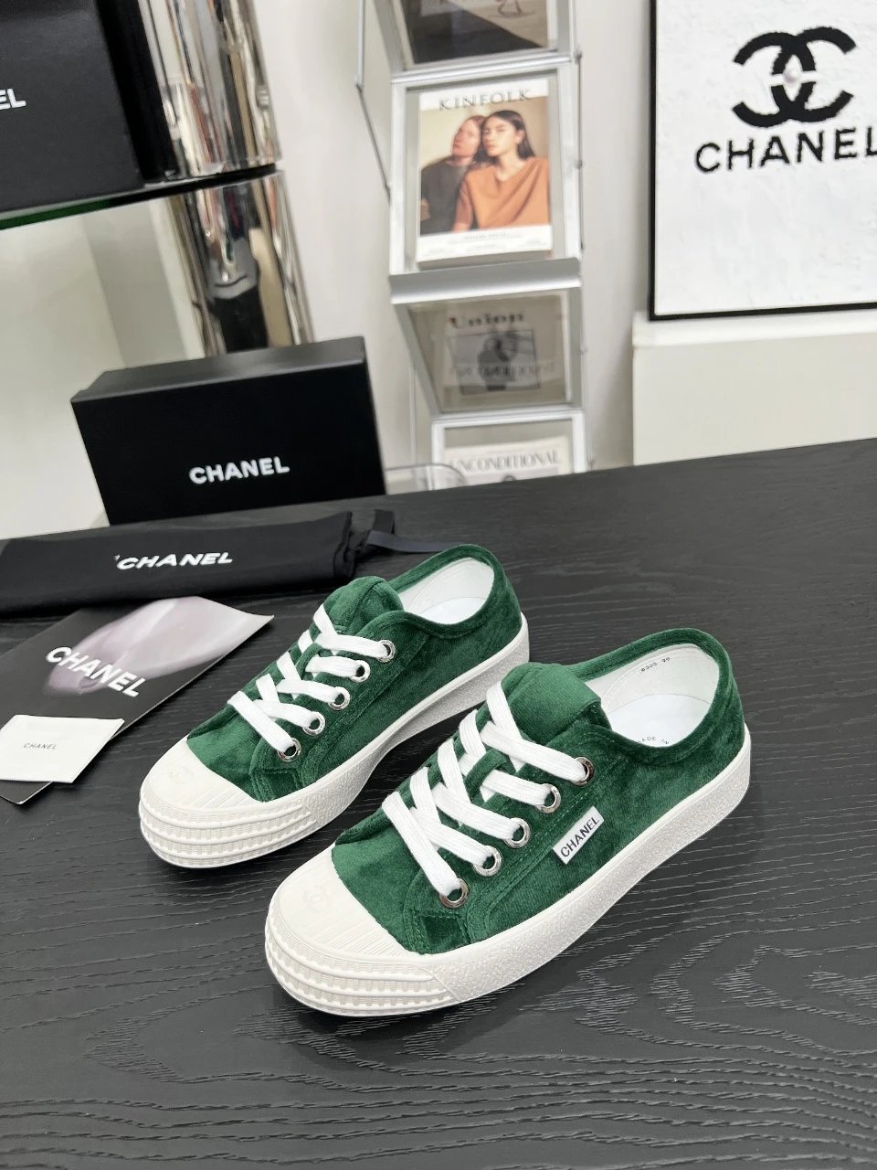 Chanel Vintage Sneakers Green - Gallery Image 6 - Detailed View