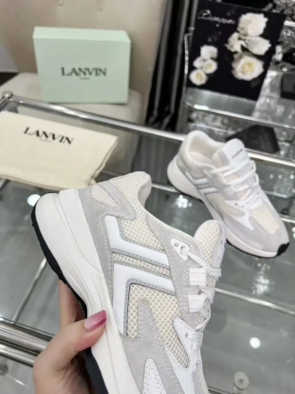 Lanvin Clay Sneakers White - Gallery Image 9 - Detailed View