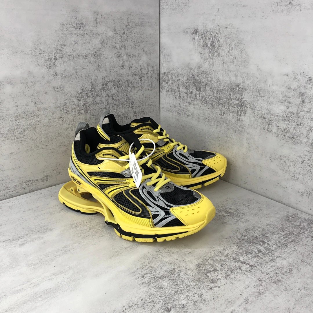 Retro X-Pander Mesh Running Sneakers Goldenrod Yellow - Gallery Image 2 - Detailed View