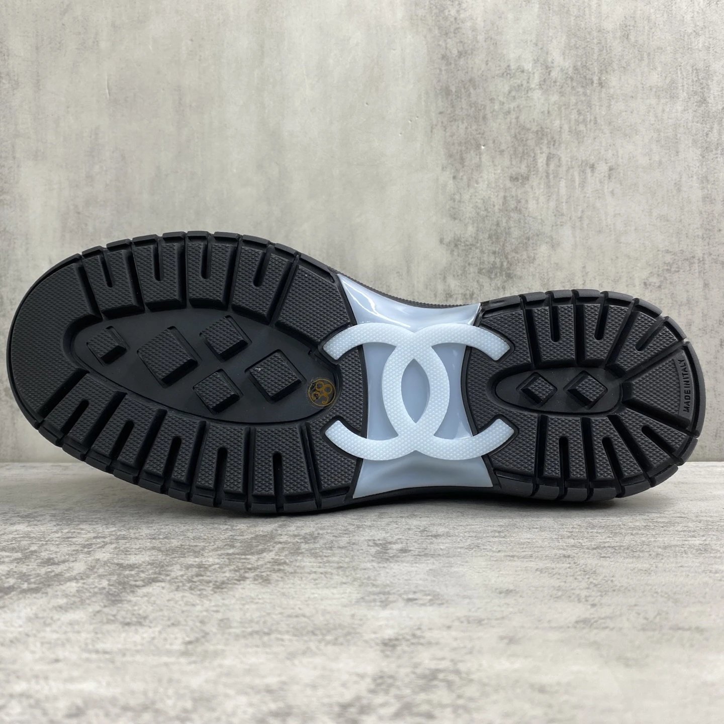 Luxury Low Top Leather Sneakers Panda Black Ivory - Gallery Image 8 - Detailed View