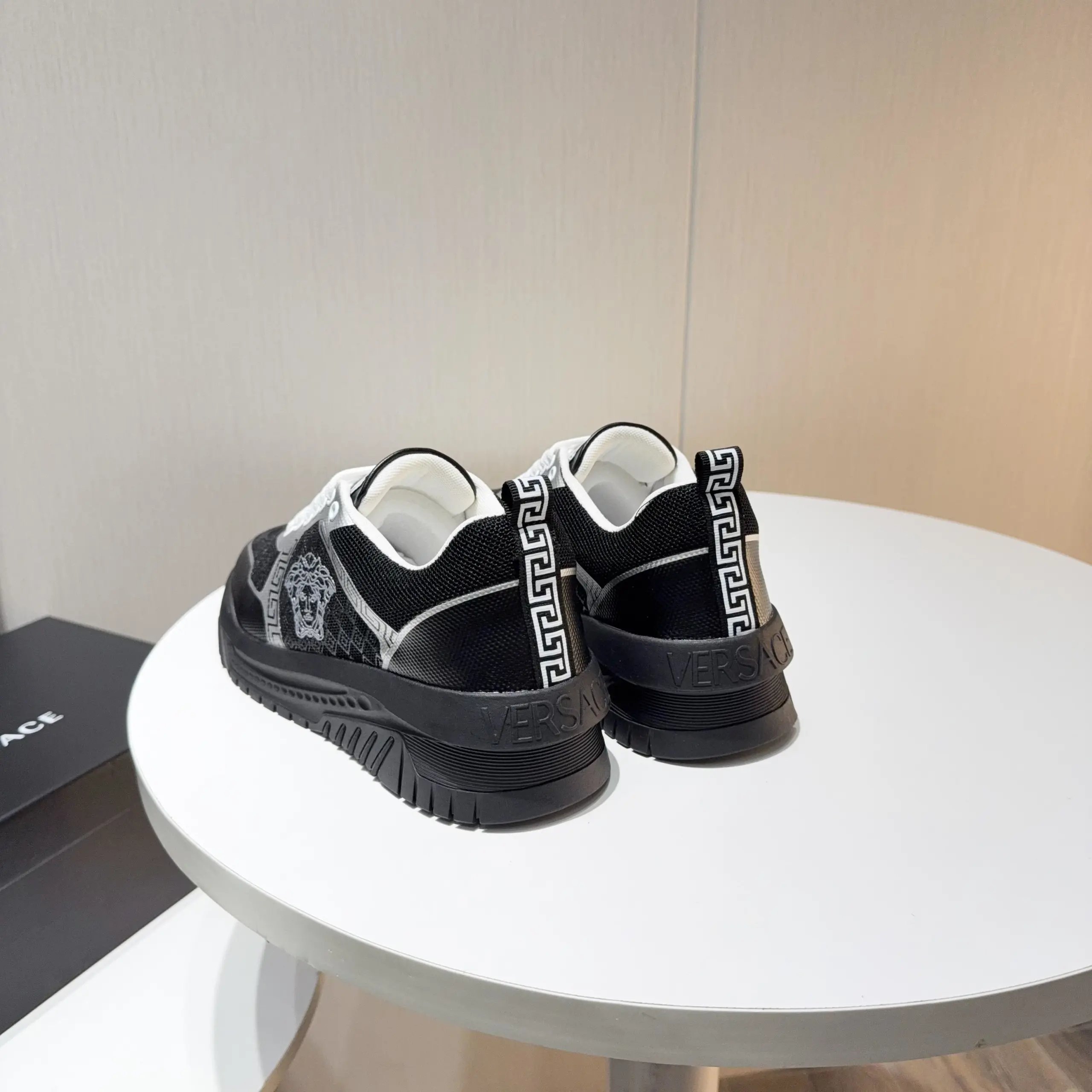 Chunky Knit Labyrinth Sneakers Ebony Black - Gallery Image 3 - Detailed View