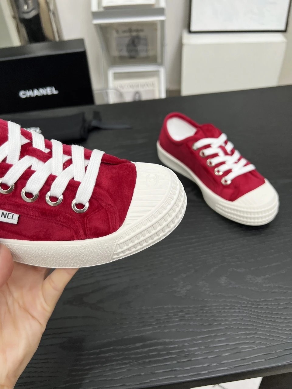 Chanel Vintage Red Sneakers - Gallery Image 8 - Detailed View