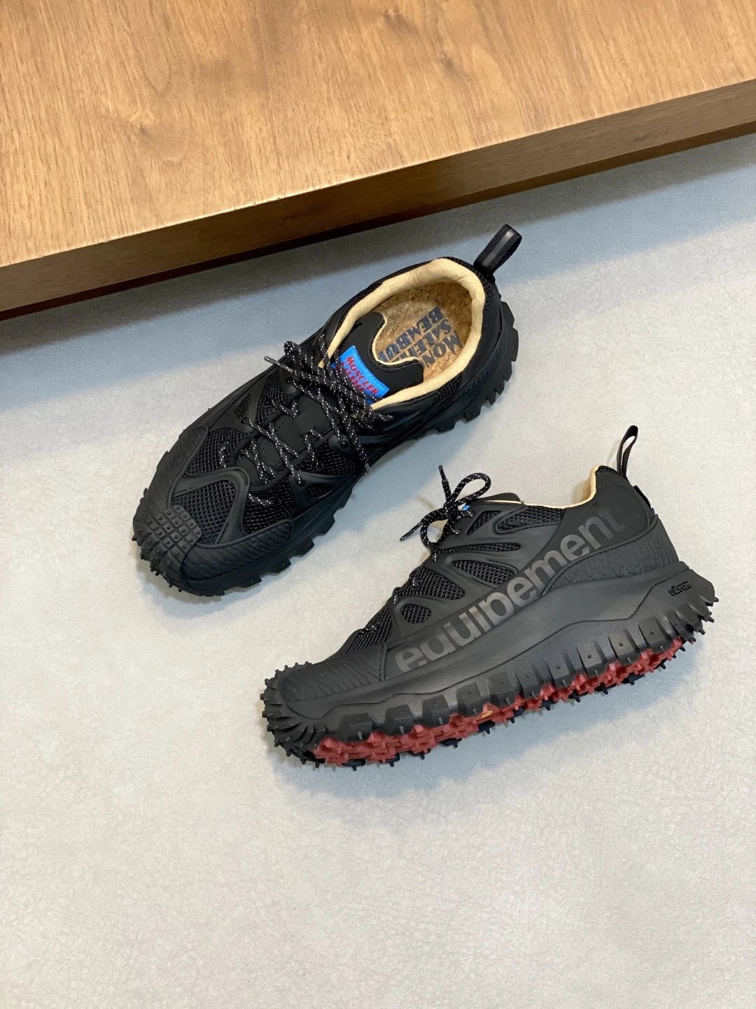 Moncler Trailgrip Amoeba Salehe Bembury Sneakers Black - Gallery Image 5 - Detailed View