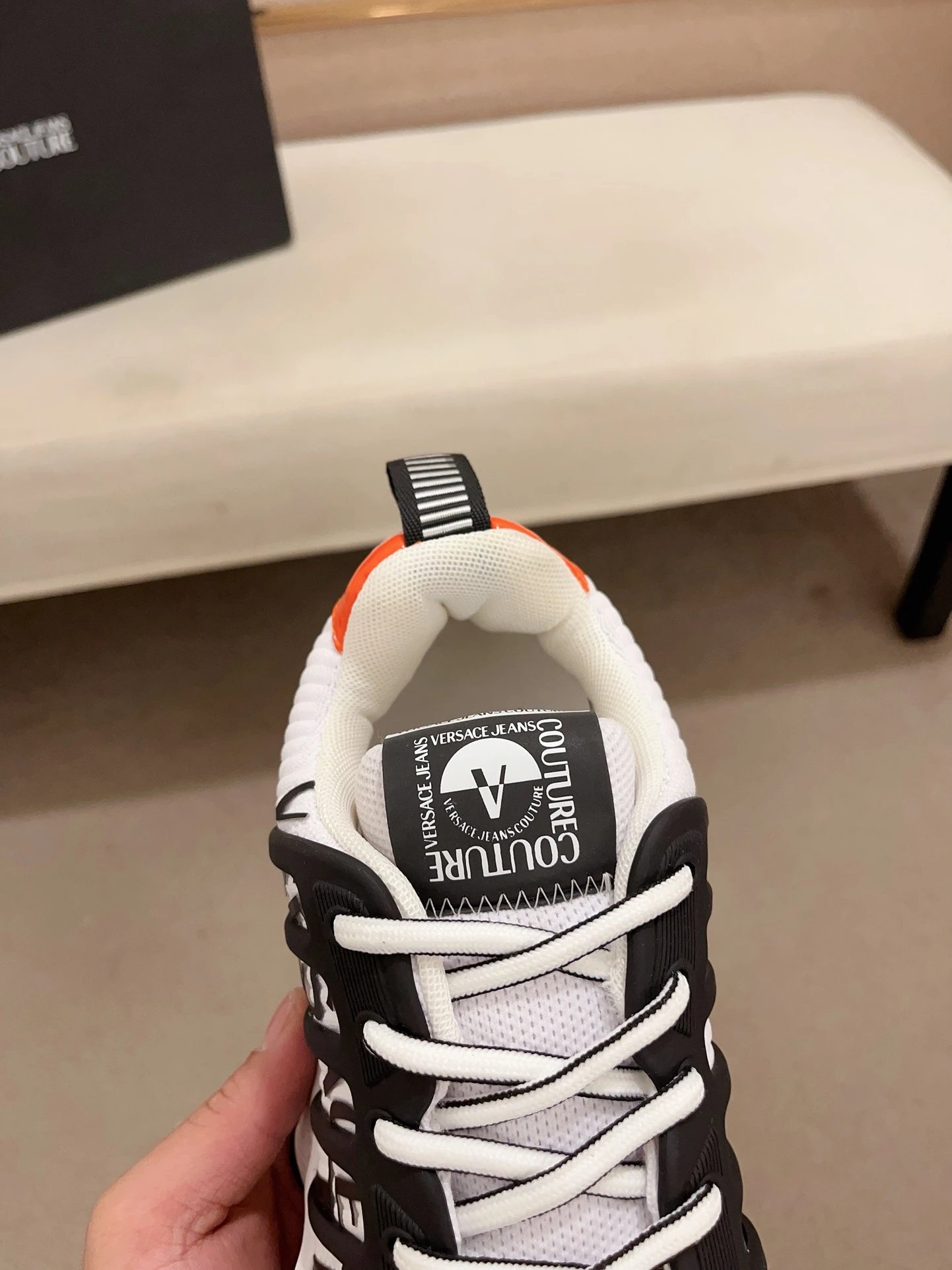 Breathable Knit Casual Sneakers Ivory White - Gallery Image 6 - Detailed View