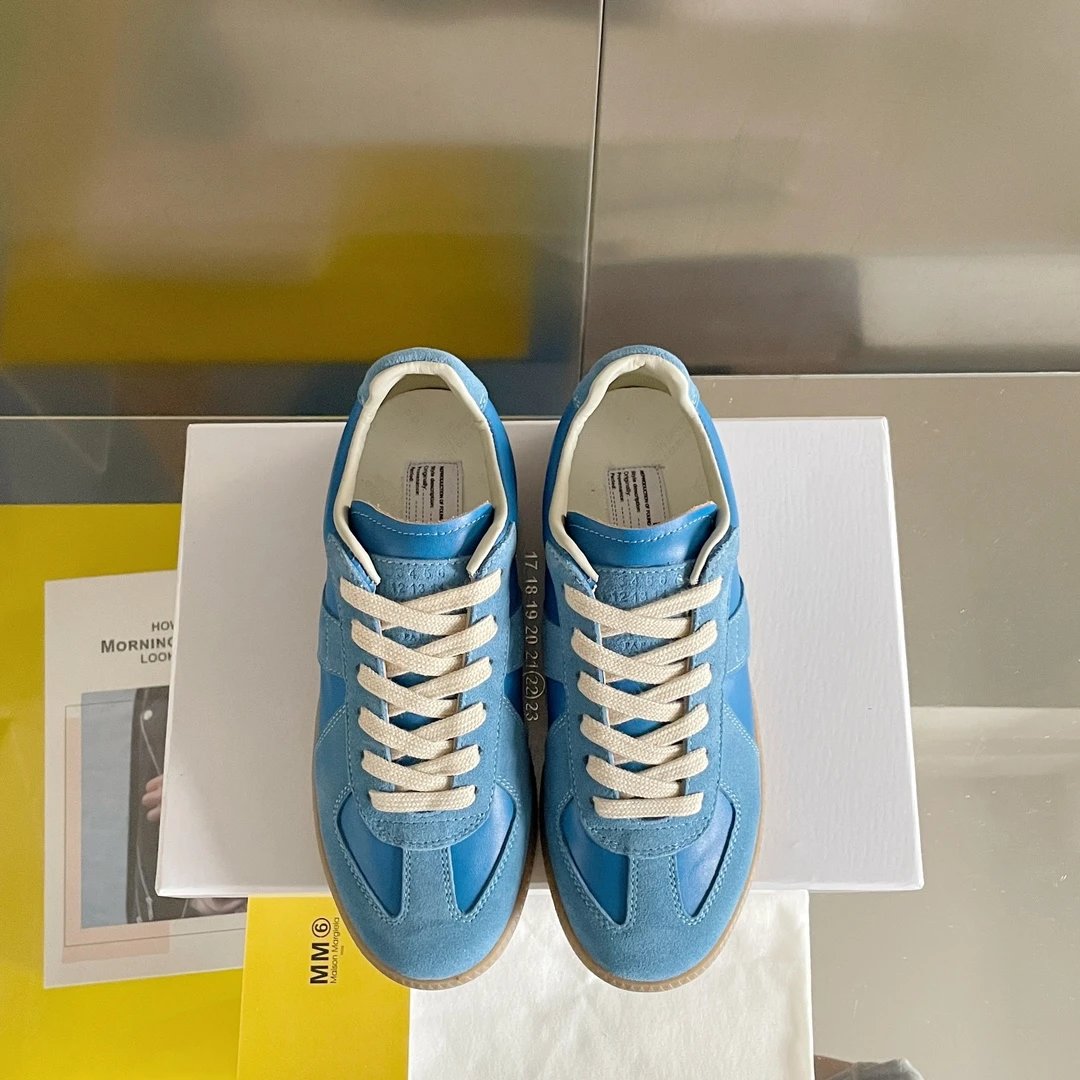 Maison Margiela MM6 Blue German Trainers - Gallery Image 7 - Detailed View