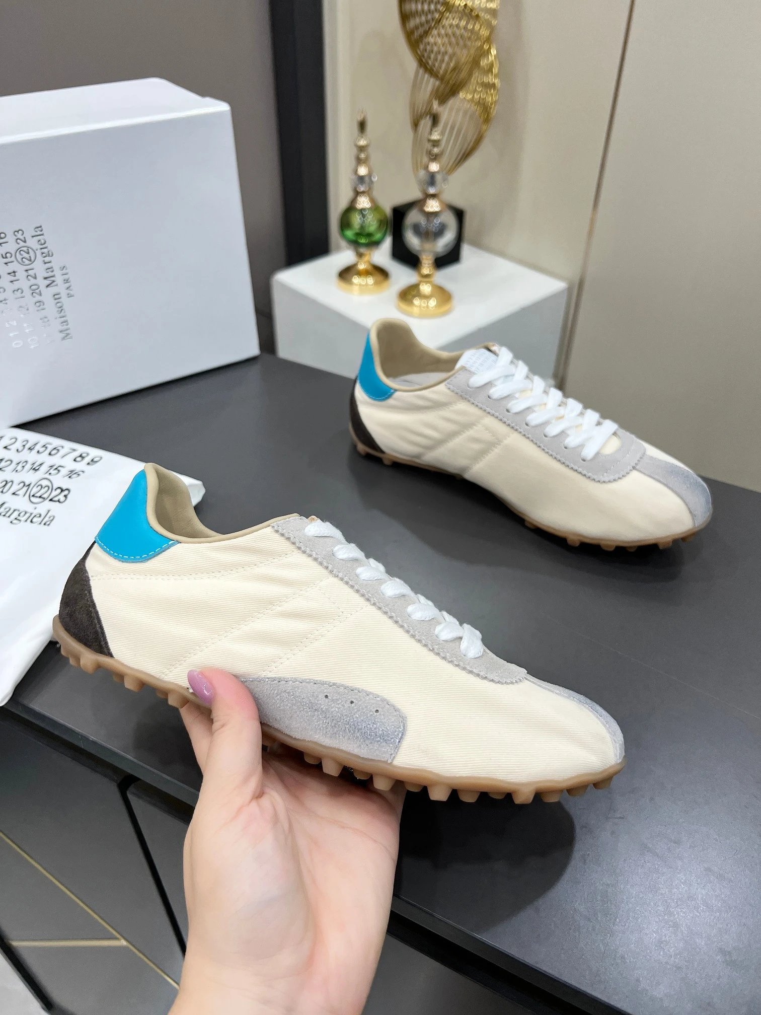 Maison Margiela MM6 Sinters Trainers Beige - Gallery Image 2 - Detailed View