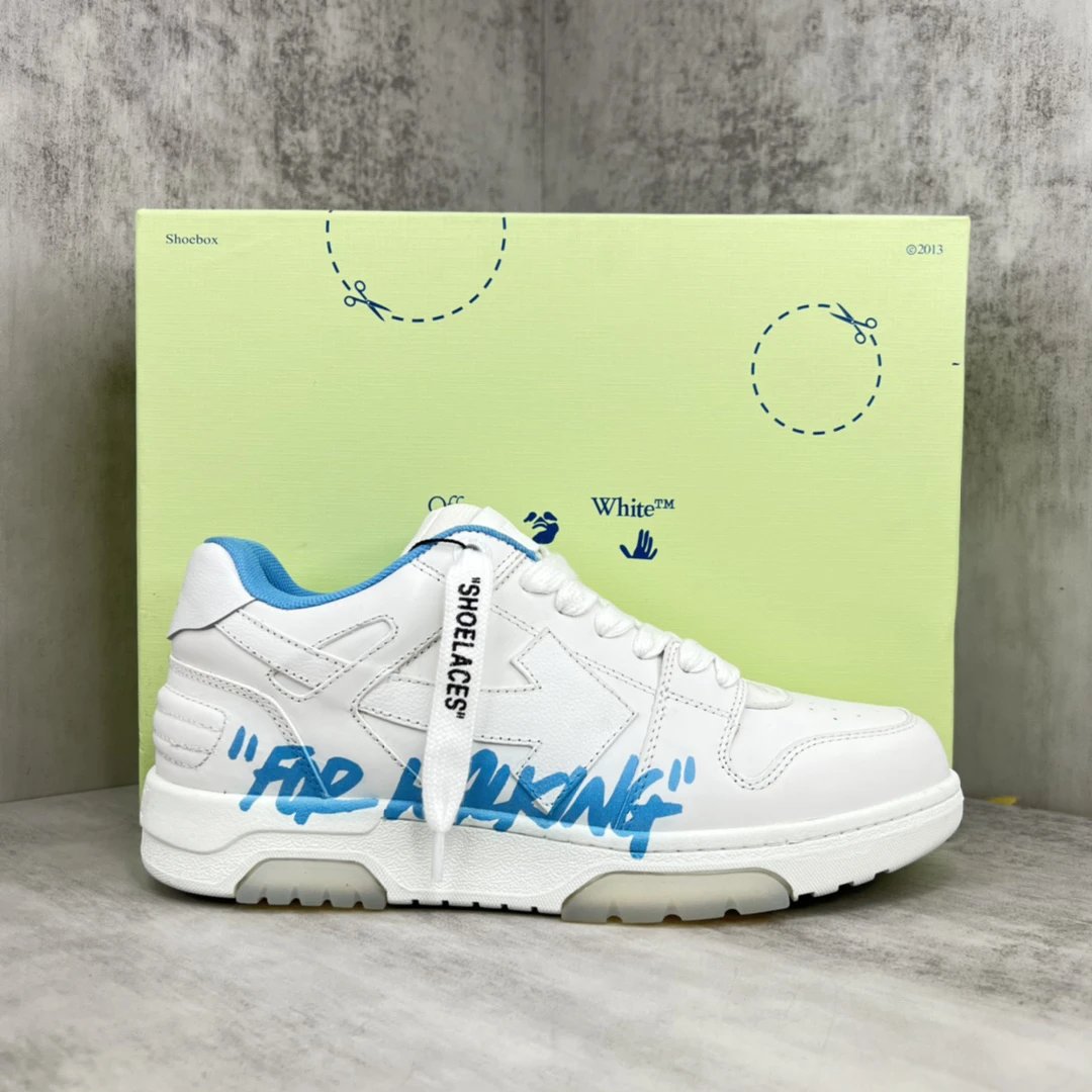 Off-White Low Top White Blue Sneakers - Gallery Image 1 - Detailed View