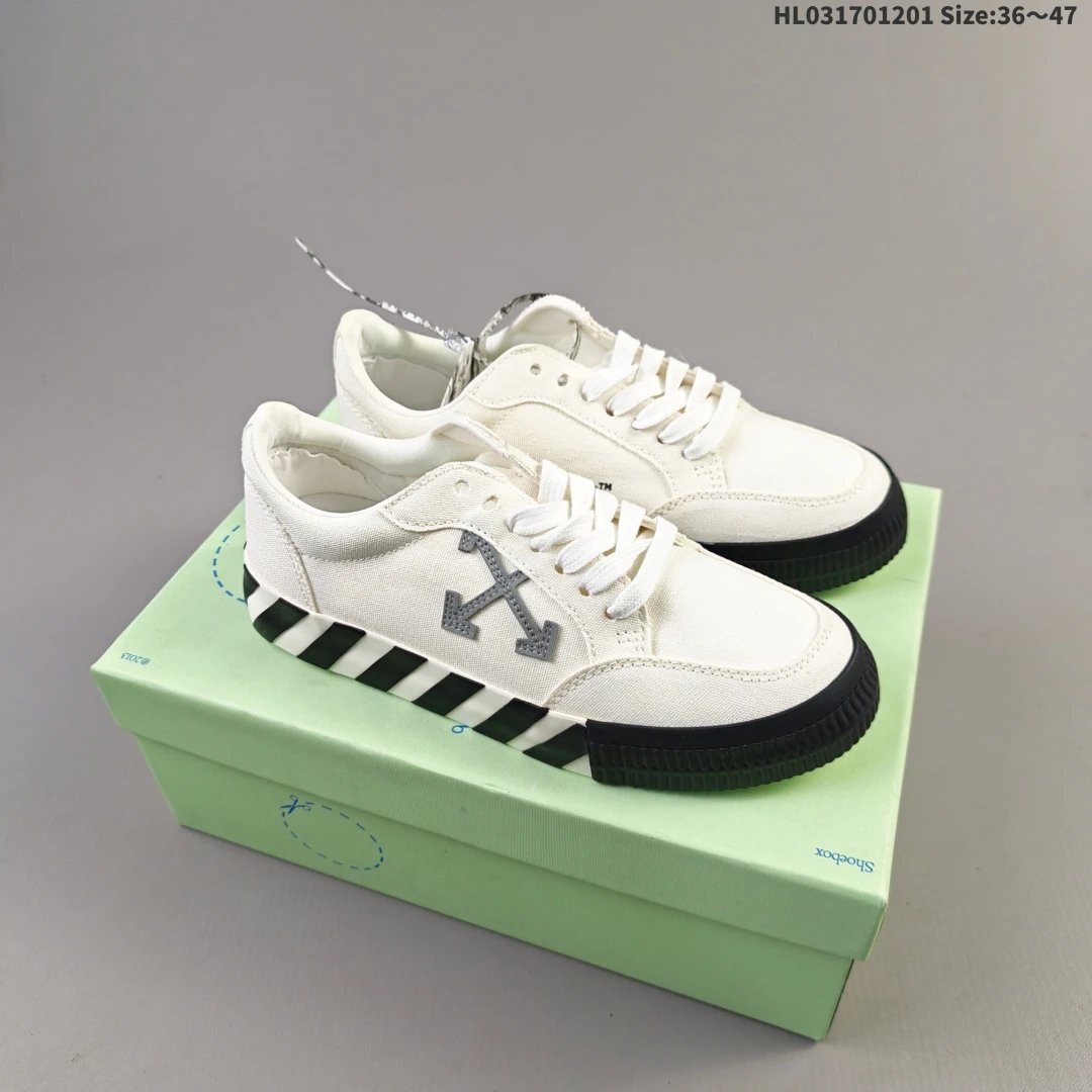 Vulcanized Striped Low Top Canvas Sneakers Ivory Green - Gallery Image 5 - Detailed View