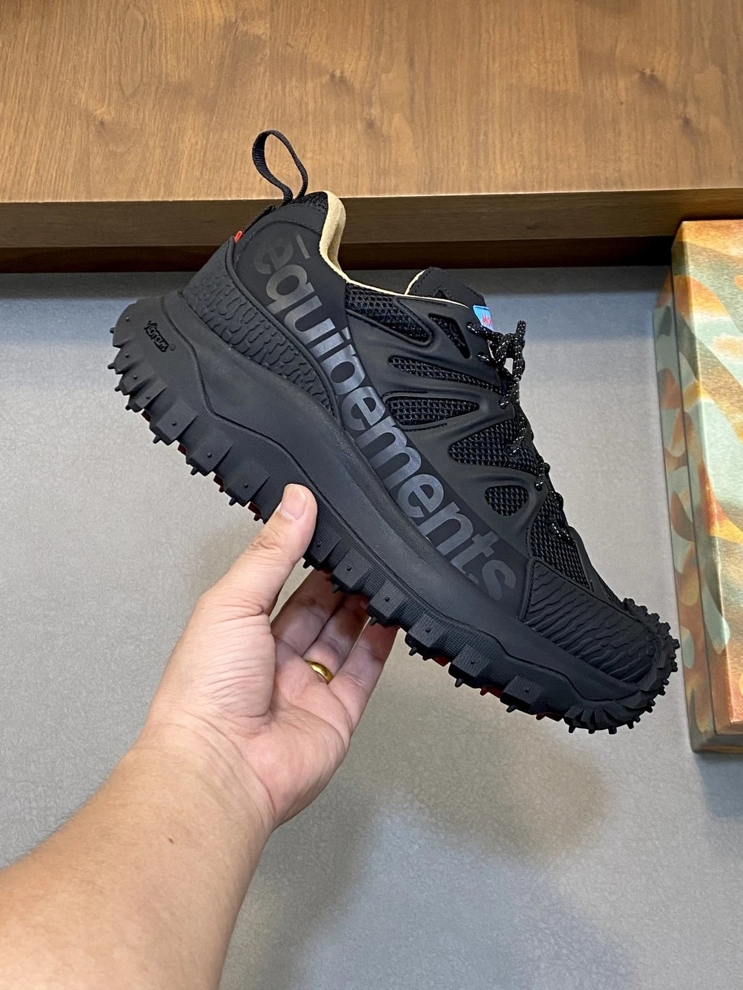 Moncler Trailgrip Amoeba Salehe Bembury Sneakers Black - Gallery Image 4 - Detailed View