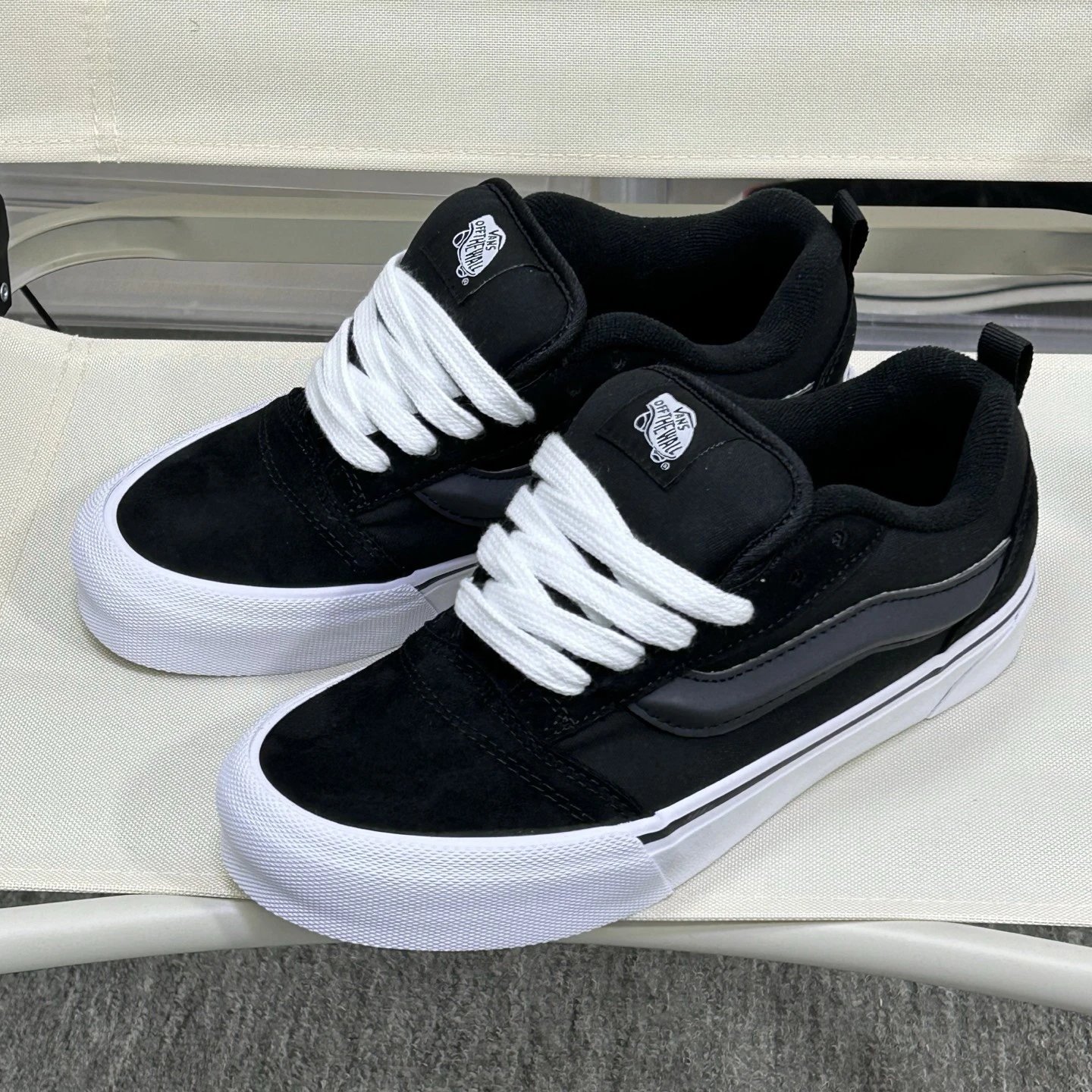 Knu Skool Low Top Skate Shoes Midnight Black - Gallery Image 1 - Detailed View