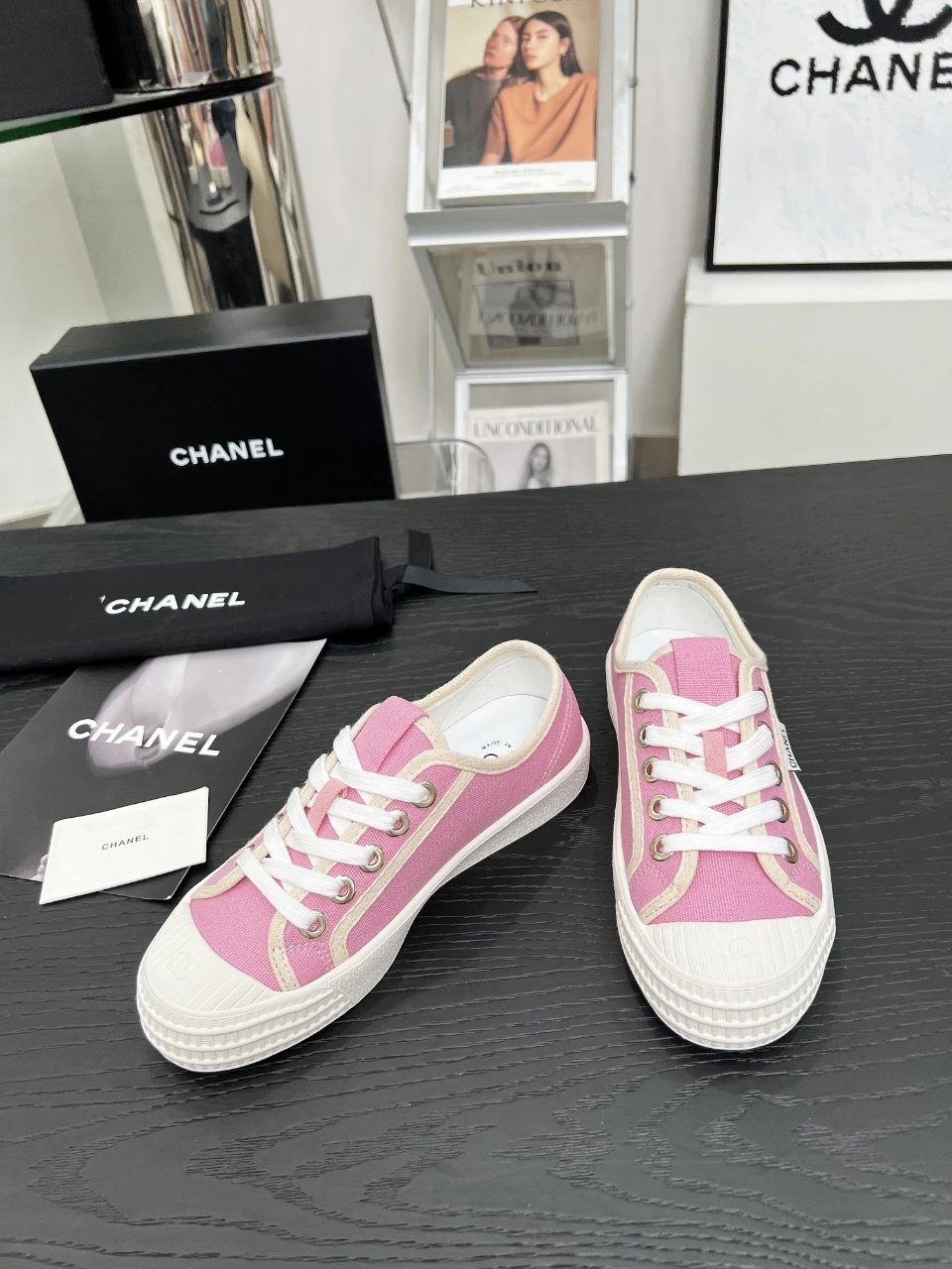 Chanel Pink Vintage Sneakers - Gallery Image 3 - Detailed View