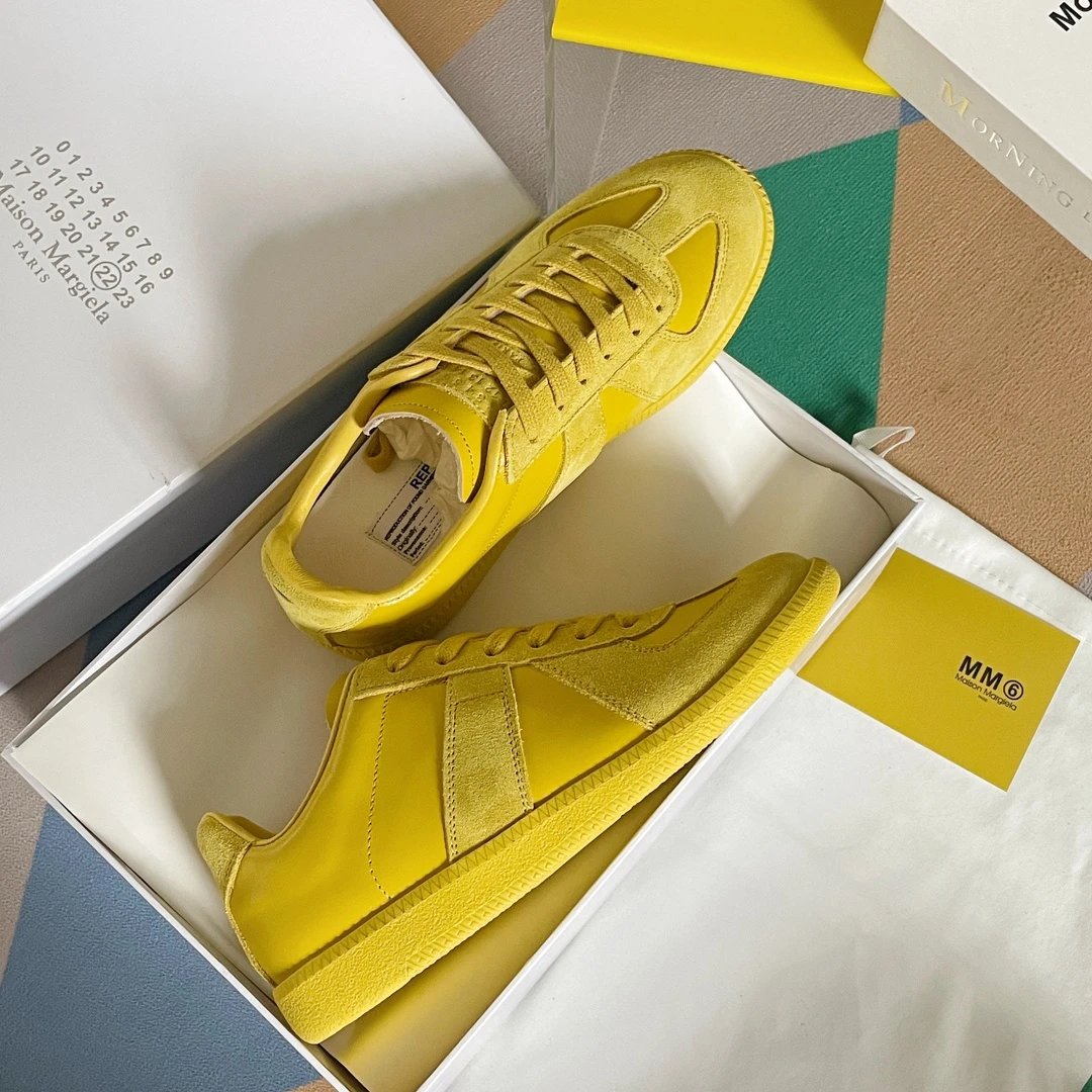 Maison Margiela MM6 Yellow German Trainers - Gallery Image 5 - Detailed View