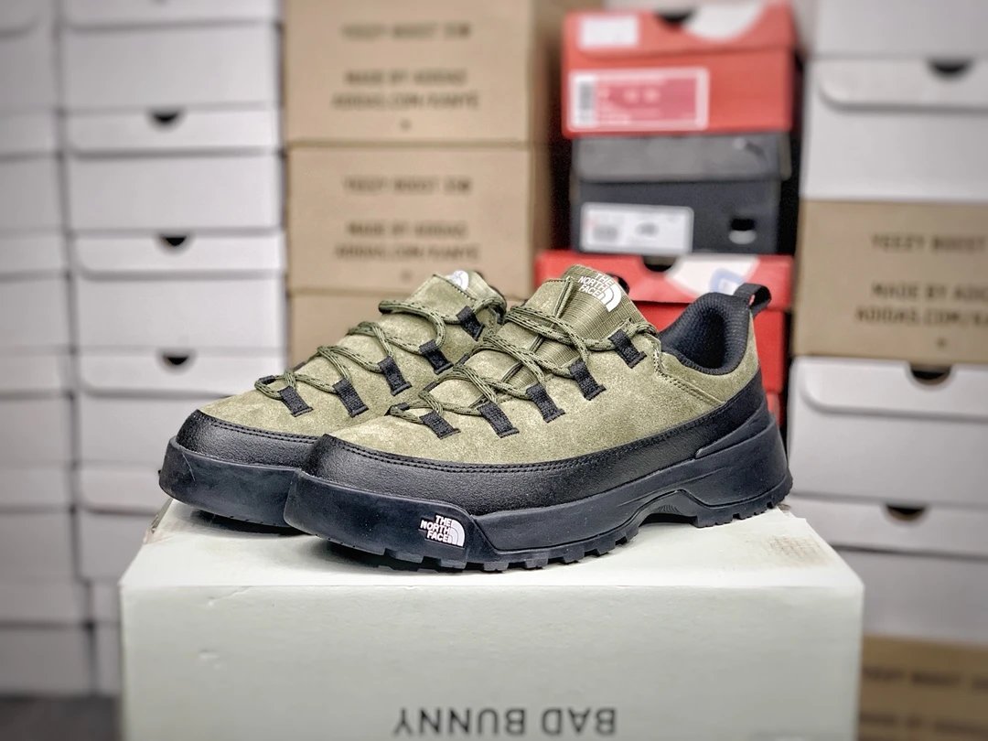 Suede Hiking Shoes Olive - Gallery Image 3 - Detailed View