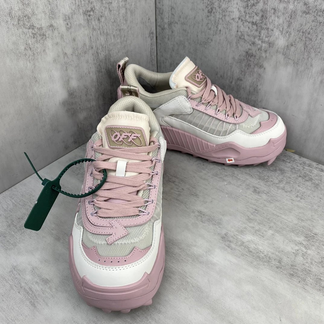 ODSY 1000 Leather Oxford Trail Sneakers Rose Pink - Gallery Image 2 - Detailed View