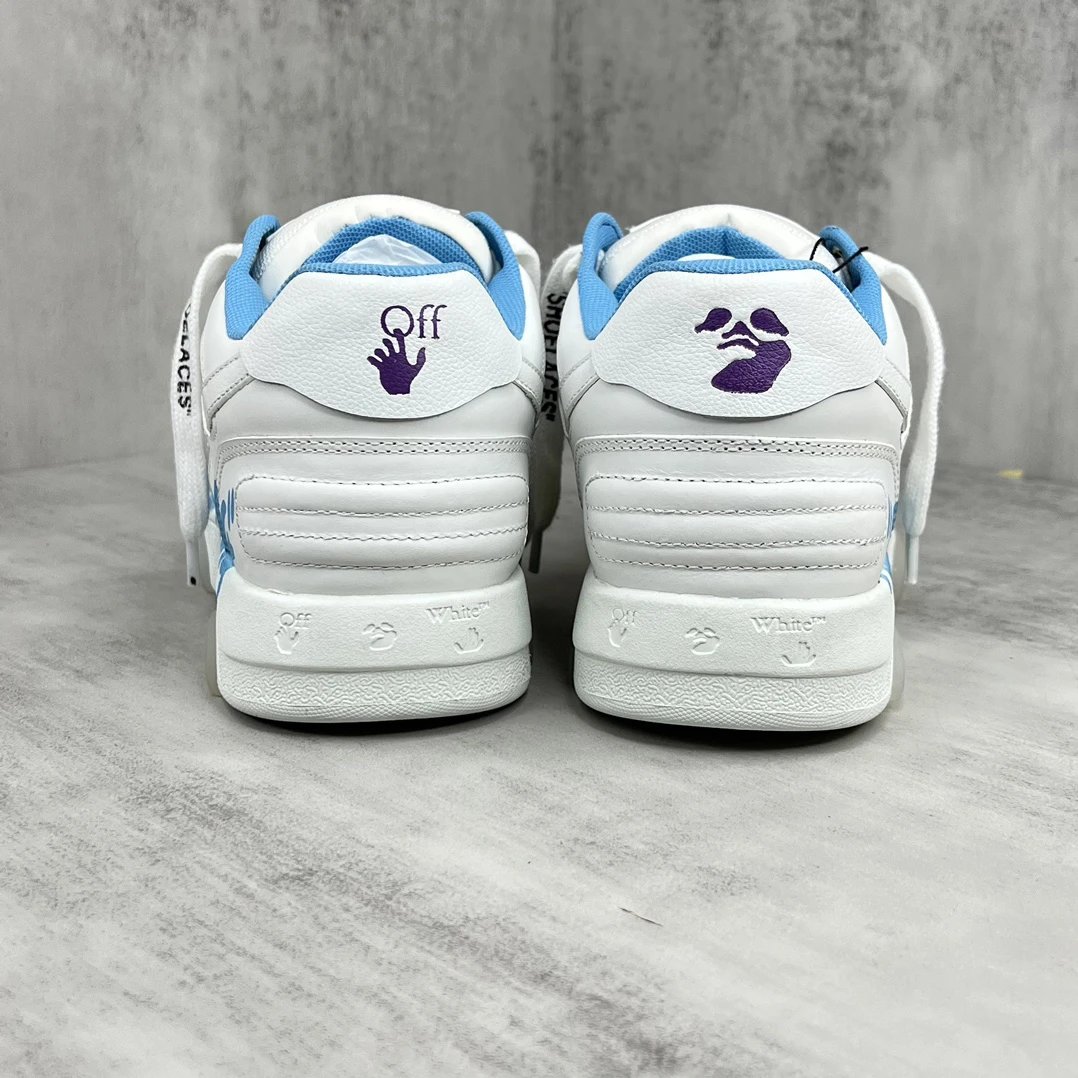 Off-White Low Top White Blue Sneakers - Gallery Image 5 - Detailed View