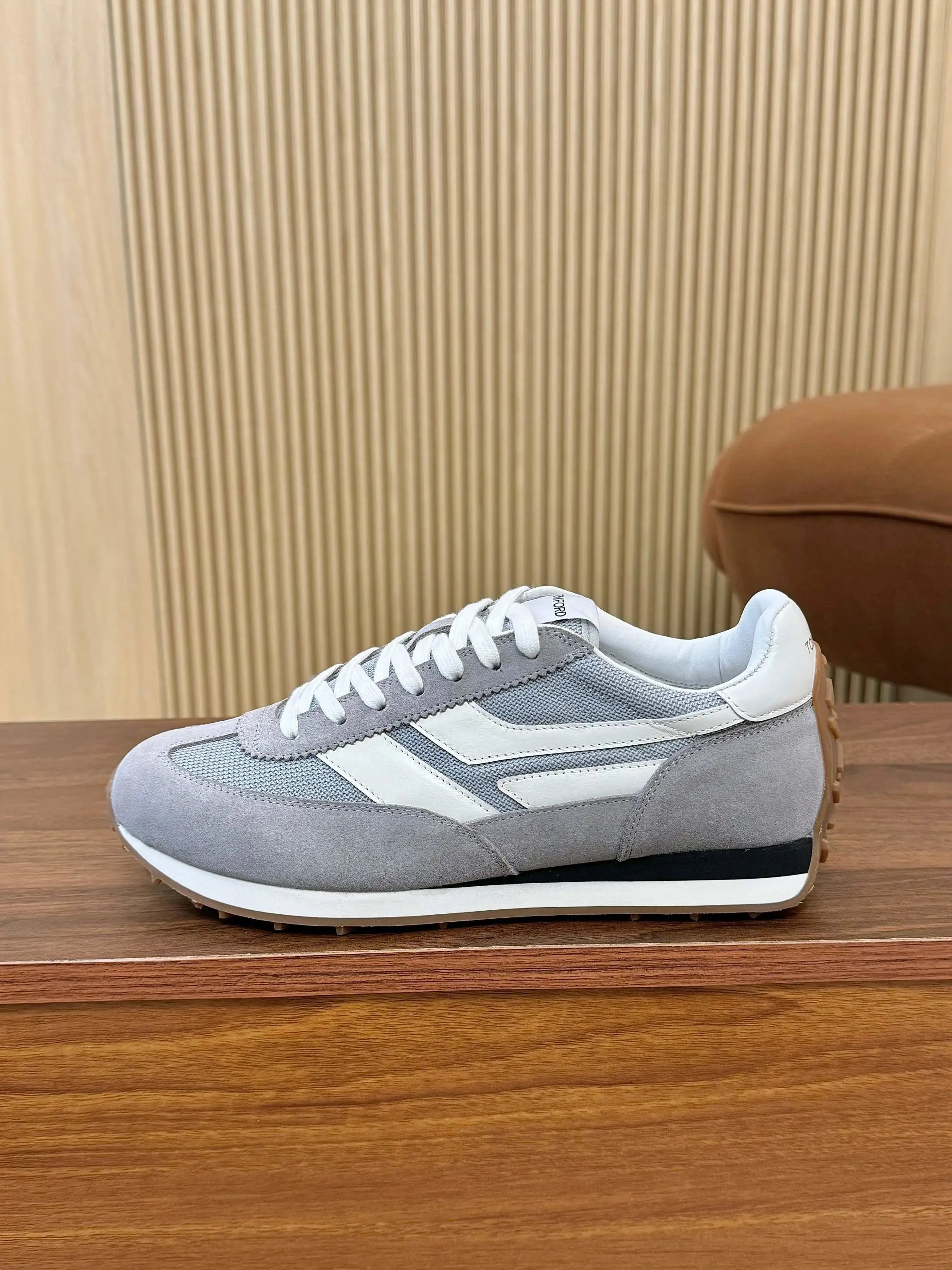 Retro Suede Mesh Low Top Sneakers Ash Grey - Gallery Image 1 - Detailed View