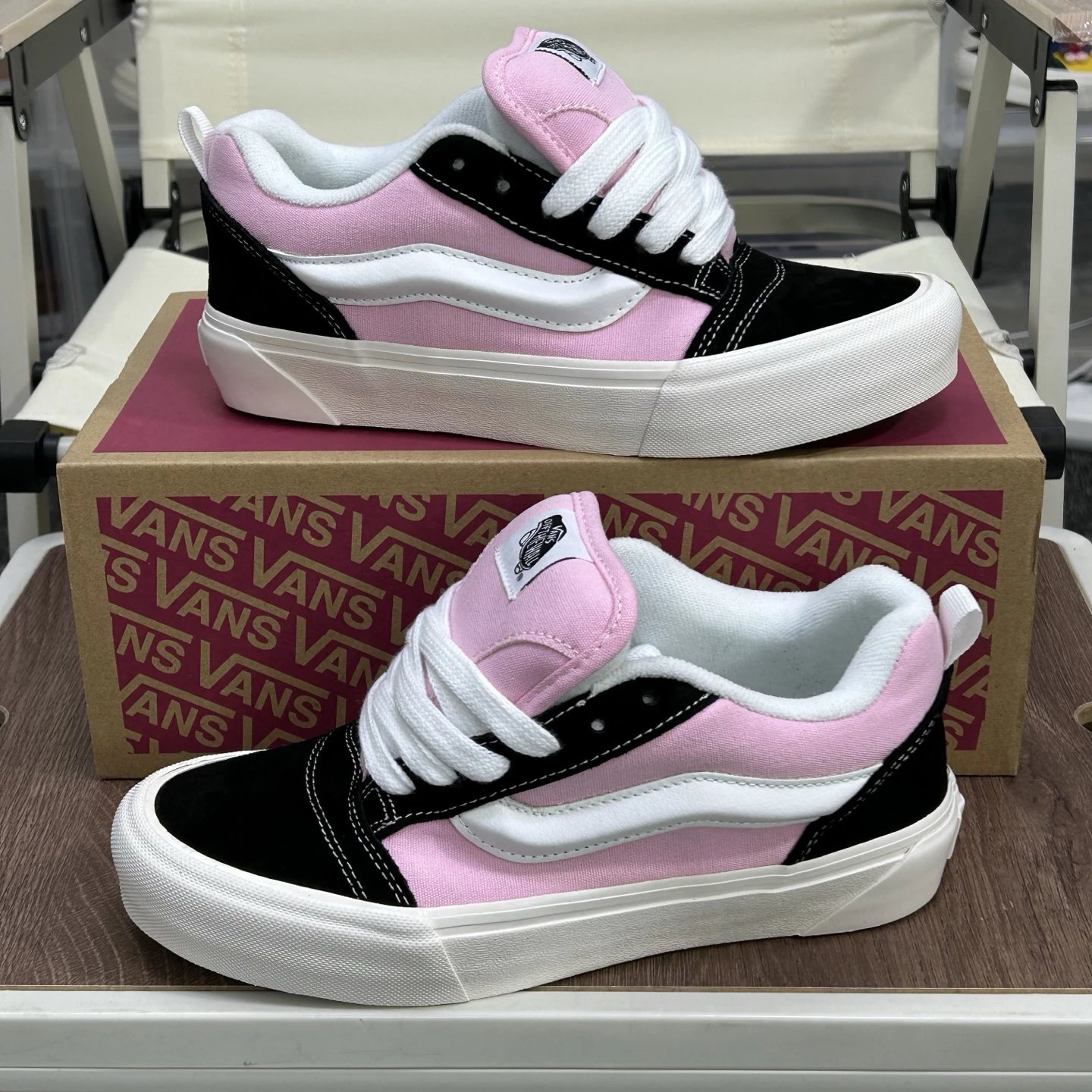 Knu Skool Low Skate Sneakers Rose Pink - Gallery Image 9 - Detailed View