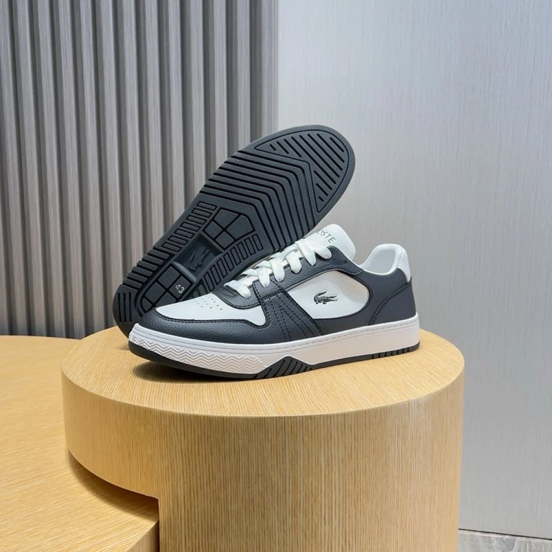 Lacoste Black White Sneakers - Gallery Image 8 - Detailed View
