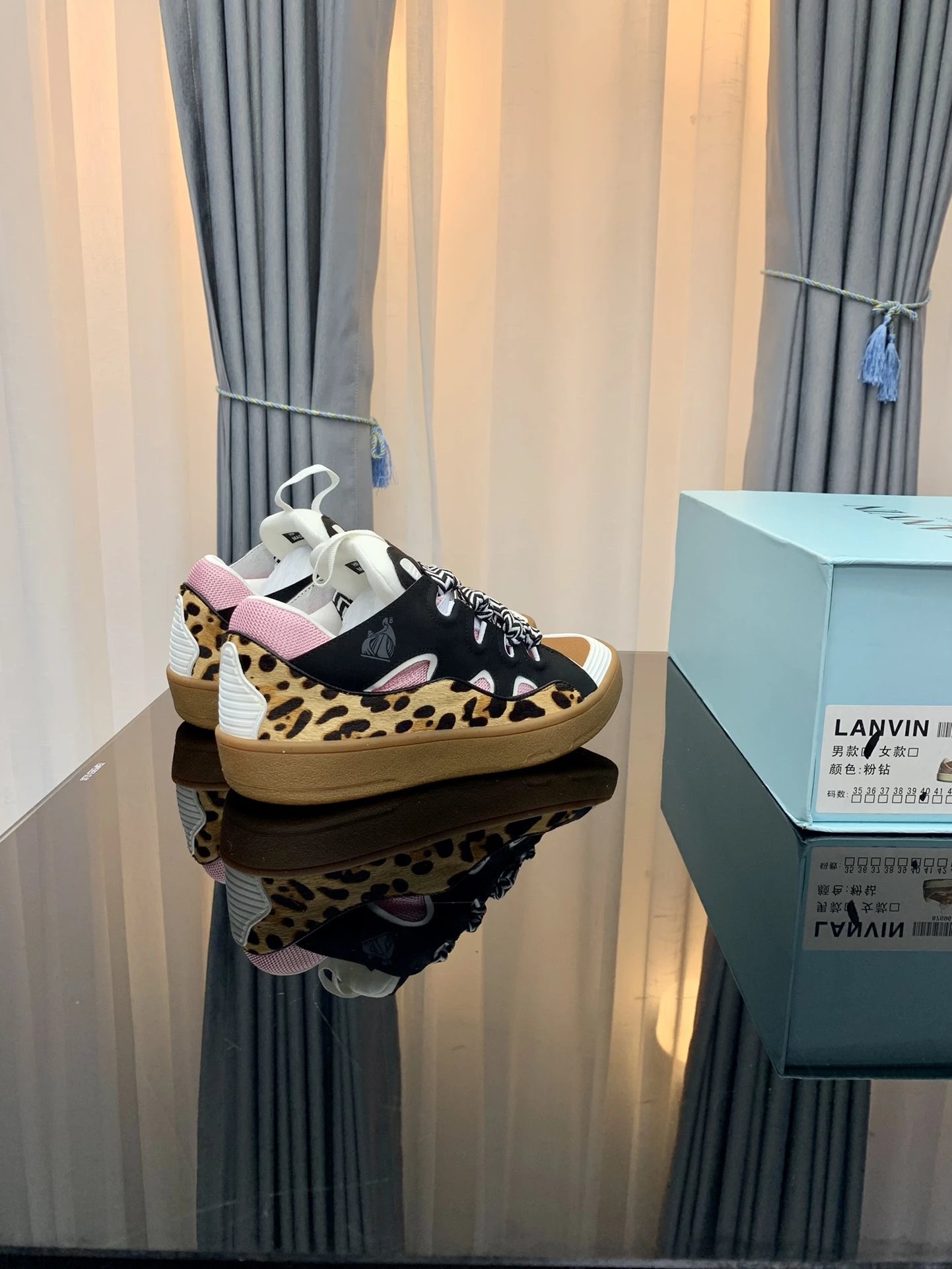 Lanvin Casual Sneakers Pink Black - Gallery Image 9 - Detailed View