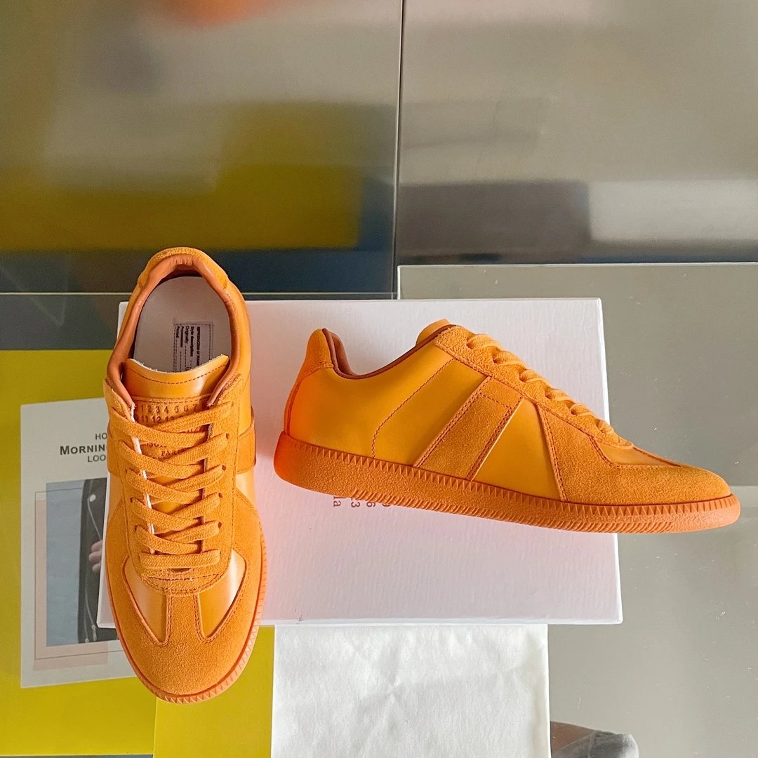 Maison Margiela MM6 Orange German Trainers - Gallery Image 4 - Detailed View