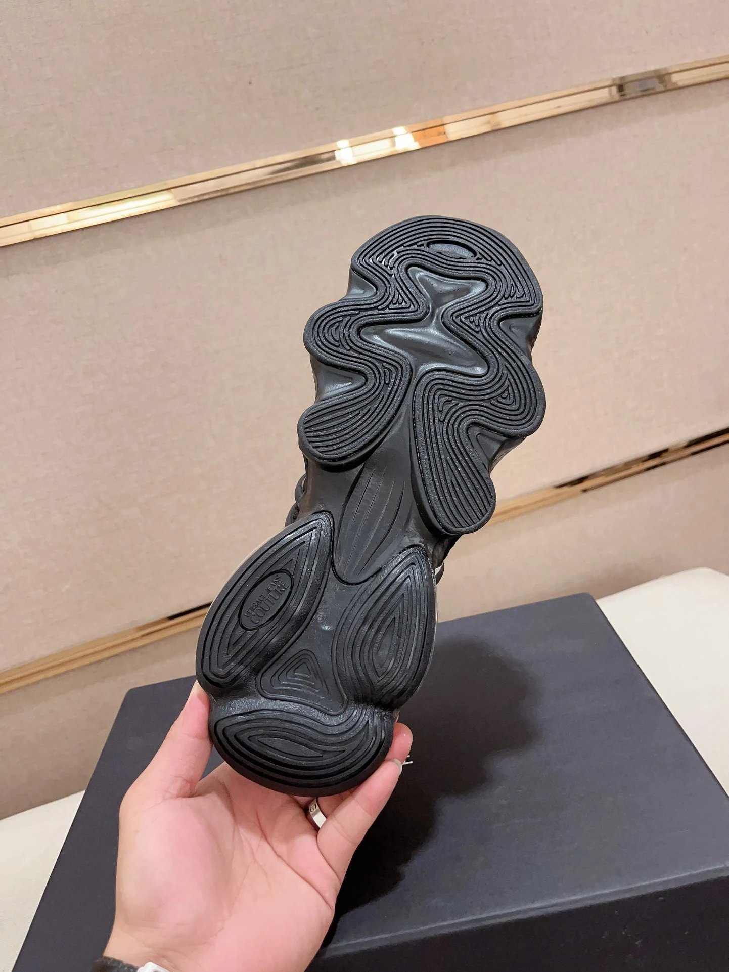 Luxury Knit Sneakers Charcoal Black - Gallery Image 9 - Detailed View