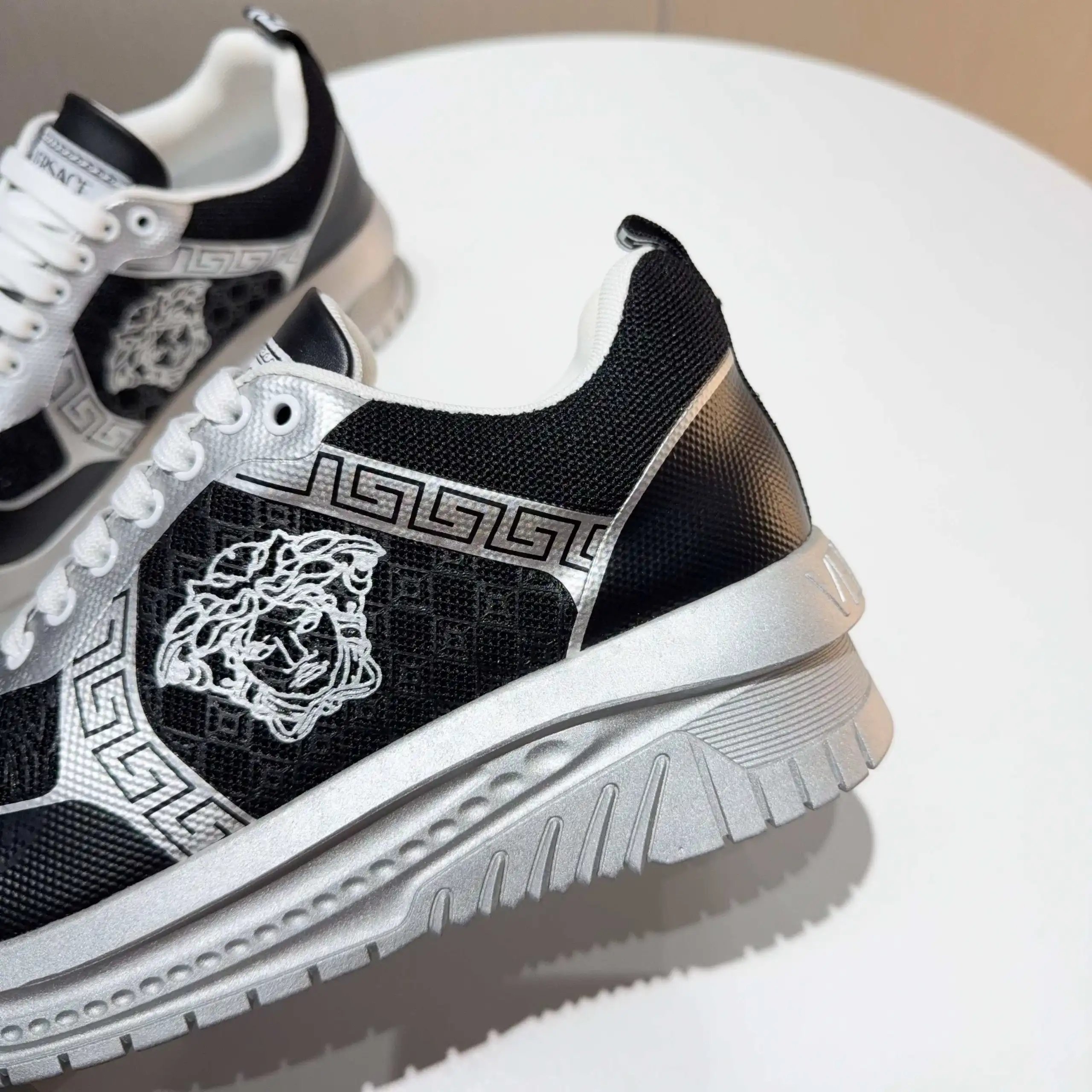 Grace Labyrinth Knit Sneakers Ebony Black - Gallery Image 3 - Detailed View