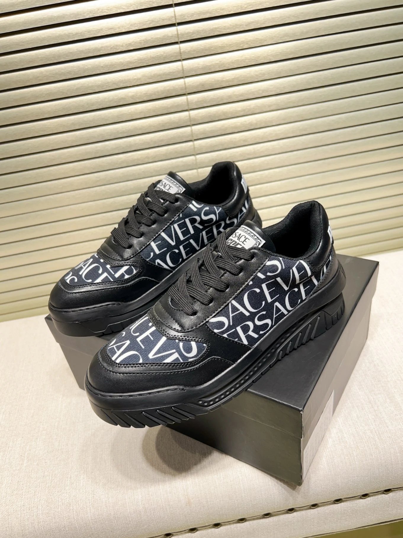 Grace Labyrinth Knit Sneakers Onyx Black - Gallery Image 4 - Detailed View